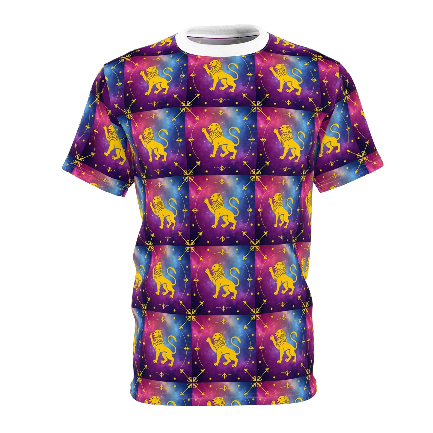 Unisex Cut & Sew T-Shirt, AOP, Leo, Zodiac v1, Pattern