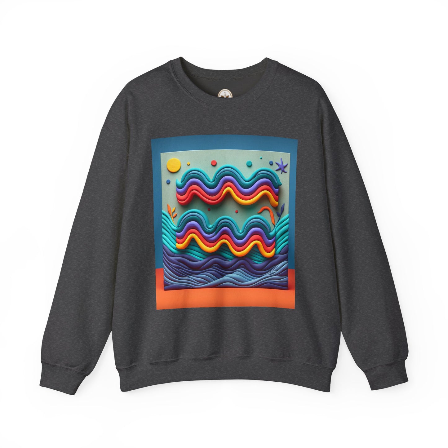 Unisex Heavy Blend™ Crewneck Sweatshirt, Water Painting, Aquarius Zodiac Design