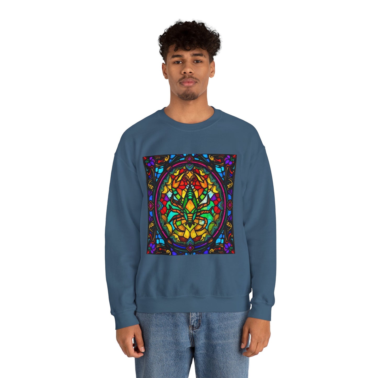 Unisex Heavy Blend™ Crewneck Sweatshirt, Glass 1, Scorpio Zodiac Design