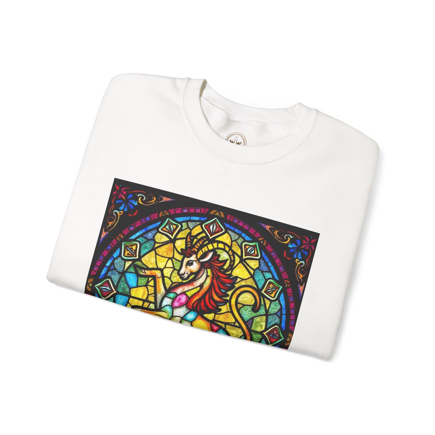 Unisex Heavy Blend™ Crewneck Sweatshirt, Glass, Capricorn Zodiac Design