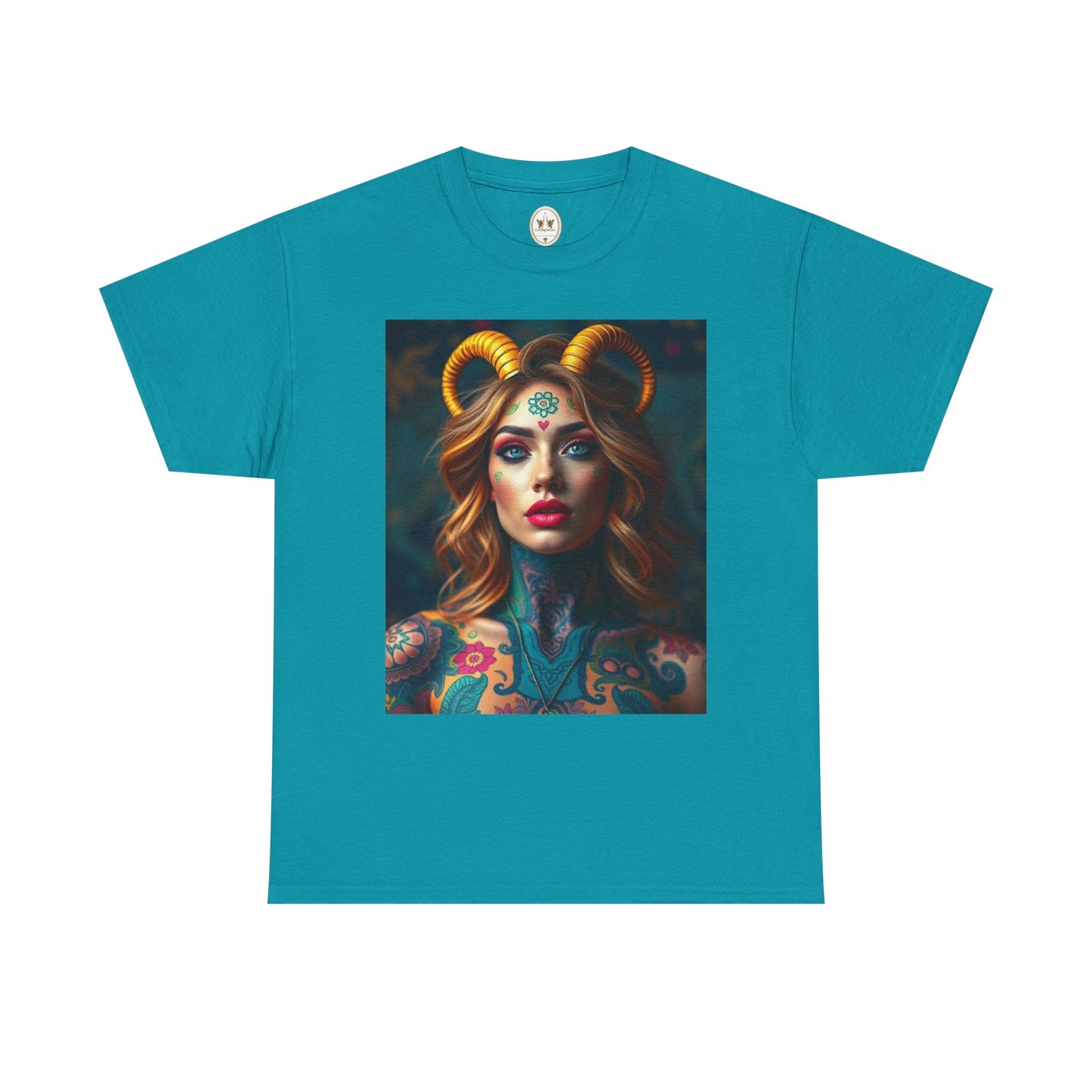 Unisex Heavy Cotton T-Shirt, Capricorn, Zodiac v1, Sexy Art