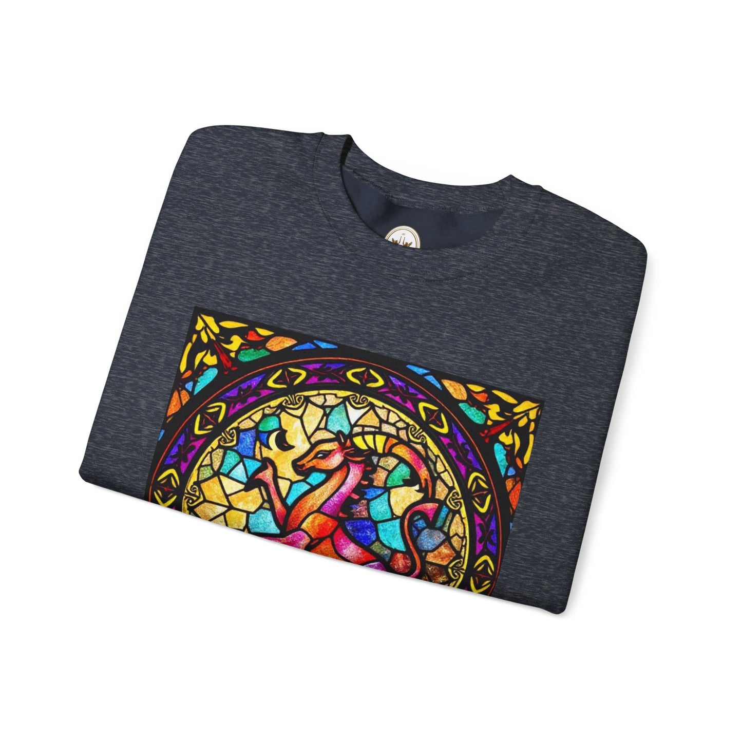 Unisex Heavy Blend™ Crewneck Sweatshirt, Glass, Aries Zodiac Design