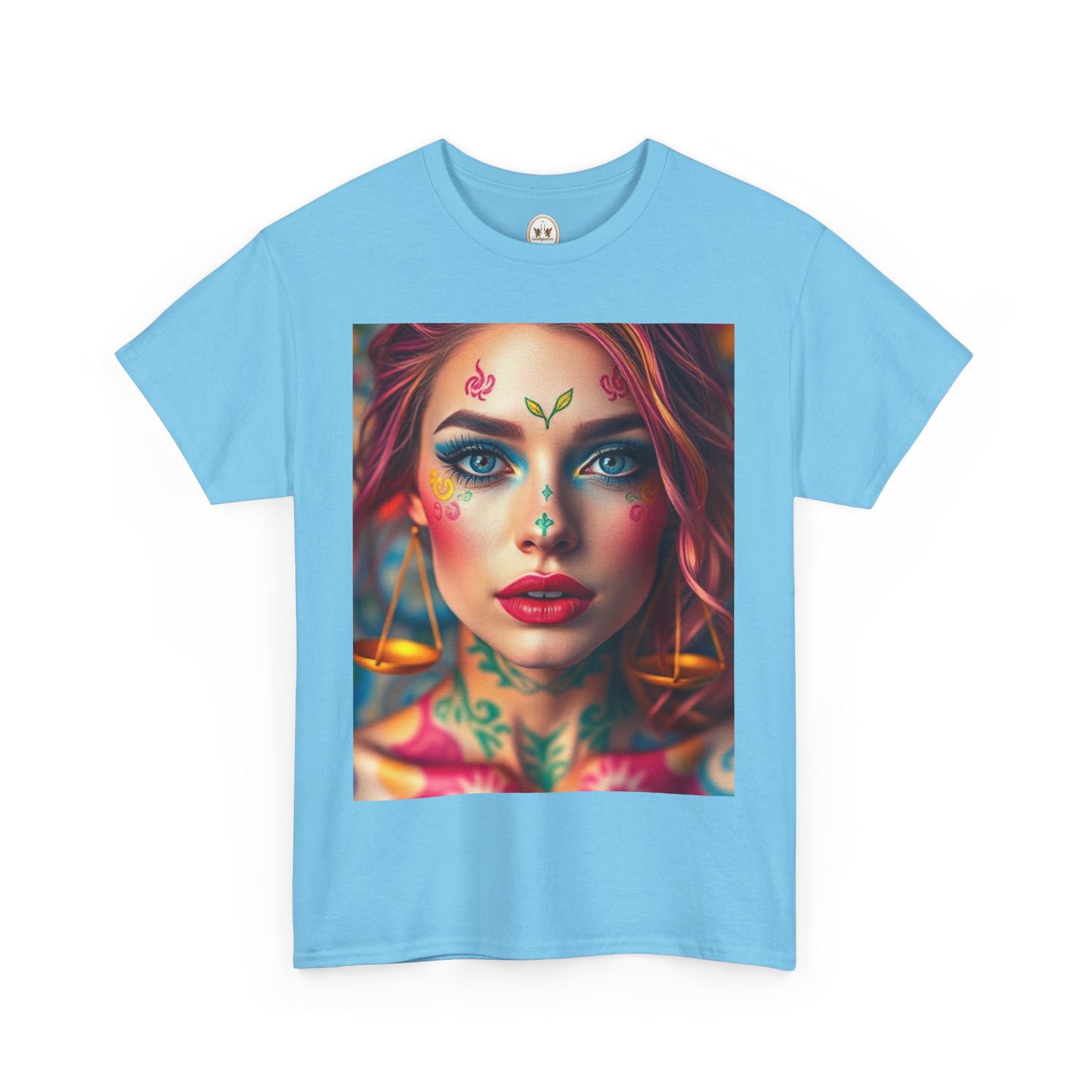 Unisex Heavy Cotton T-Shirt, Libra, Zodiac v1, Sexy Art