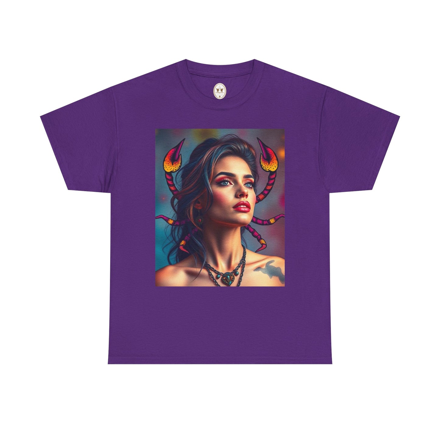 Unisex Heavy Cotton T-Shirt, Scorpio, Zodiac v2, Sexy Art