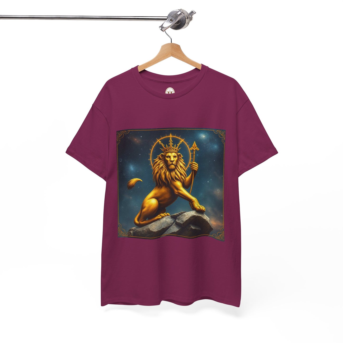 Unisex Heavy Cotton T-Shirt, King of Lions, Leo Zodiac Design