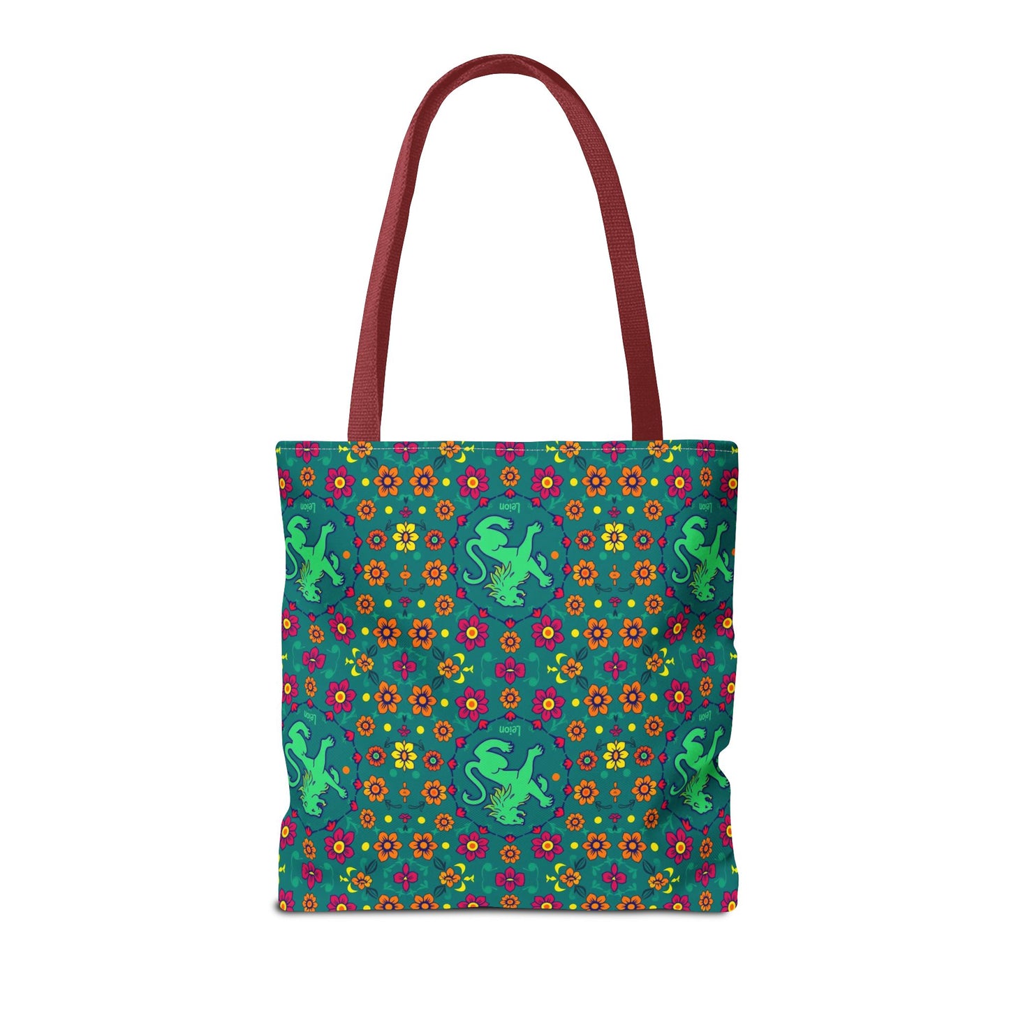 Tote Bag (AOP), Leo, Zodiac v1, Flower Pattern