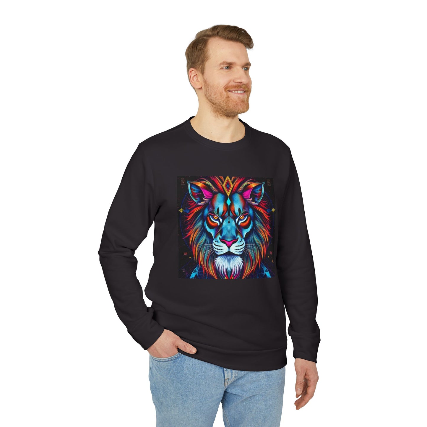 Adidas, Unisex Fleece Crewneck Sweatshirt, Leo, Pop Art v1, Zodiac