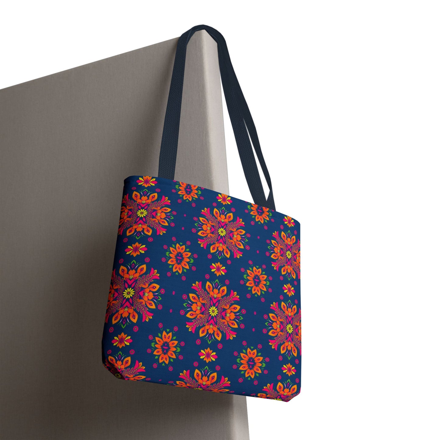 Tote Bag, (AOP), Gemini, Zodiac v4, Flower Pattern