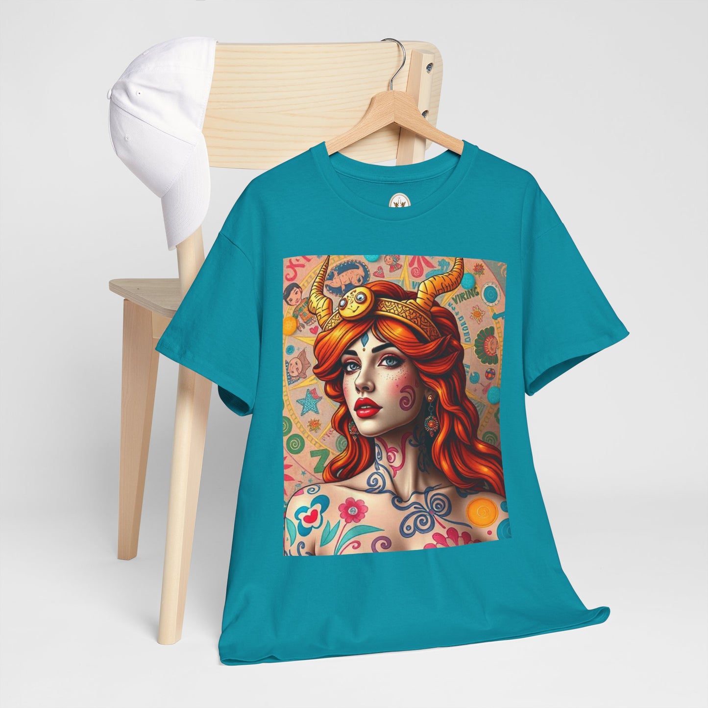 Unisex Heavy Cotton T-Shirt, Virgo, Zodiac v1, Sexy Art