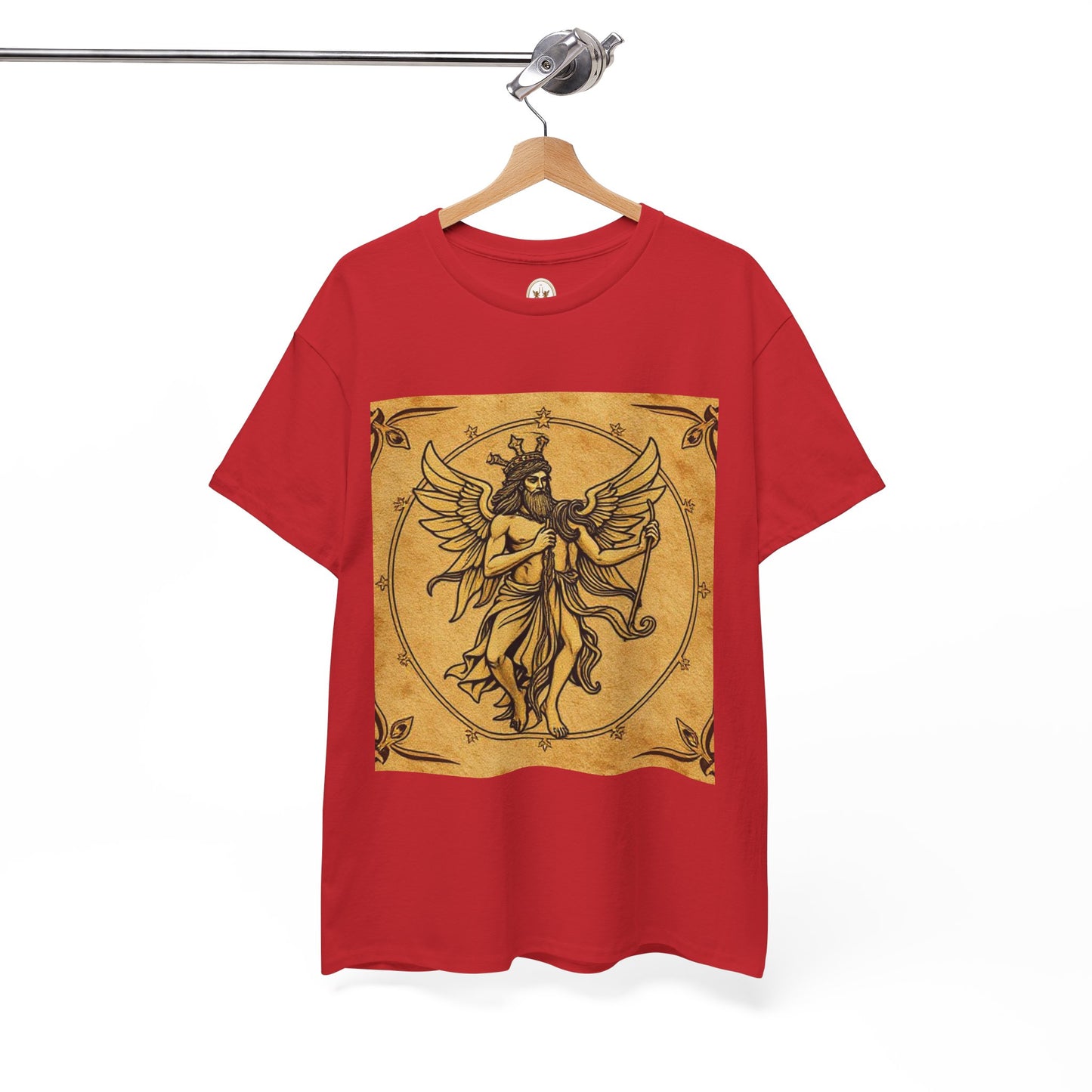 Unisex Heavy Cotton T-Shirt, Pencil Art v1, Gemini Zodiac Design