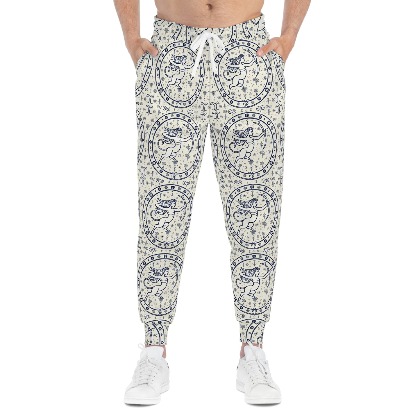 Athletic Joggers, Zodiac Design, Pattern v1, Sagittarius, AOP