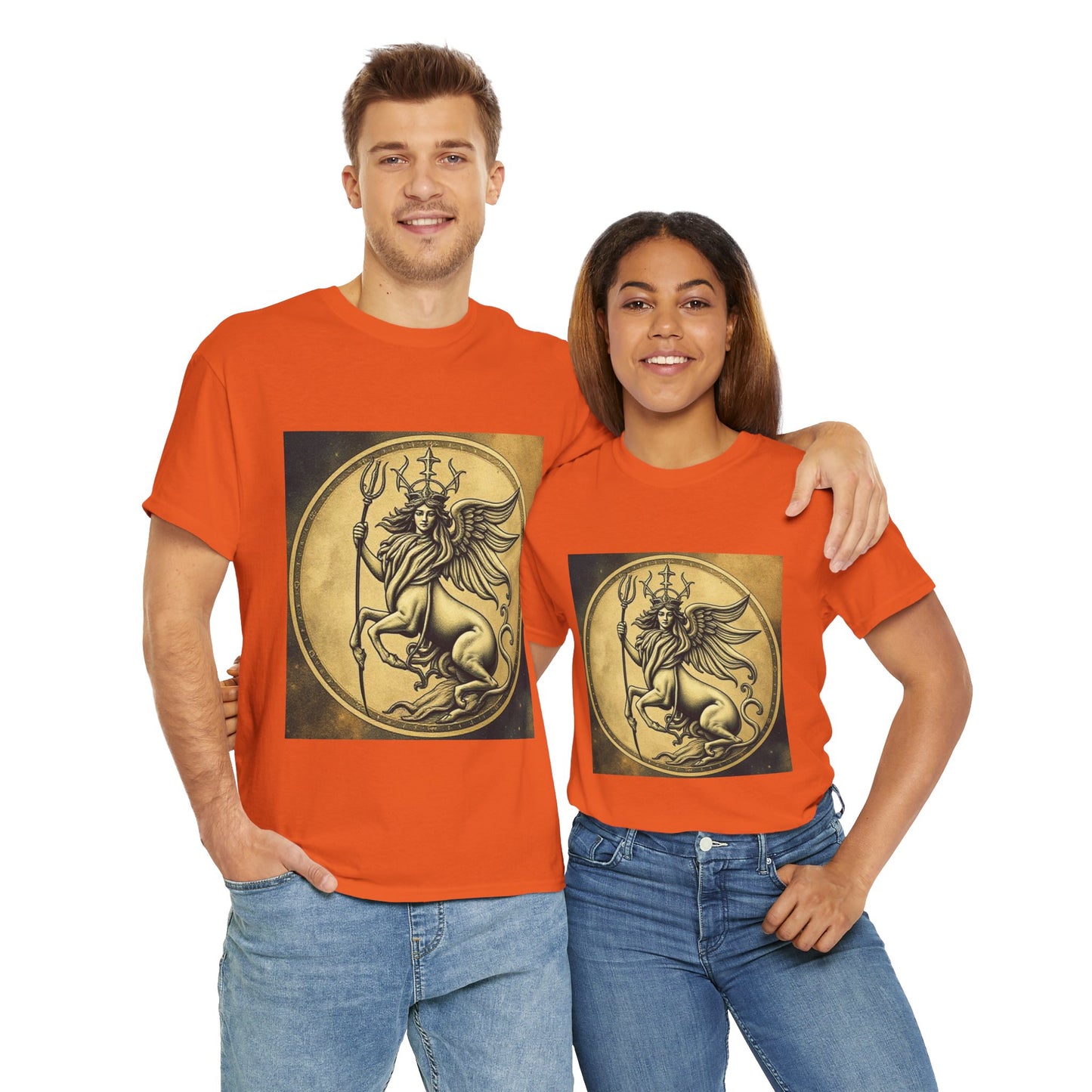 Unisex Heavy Cotton T-Shirt, Angel Animal, Virgo Zodiac Design
