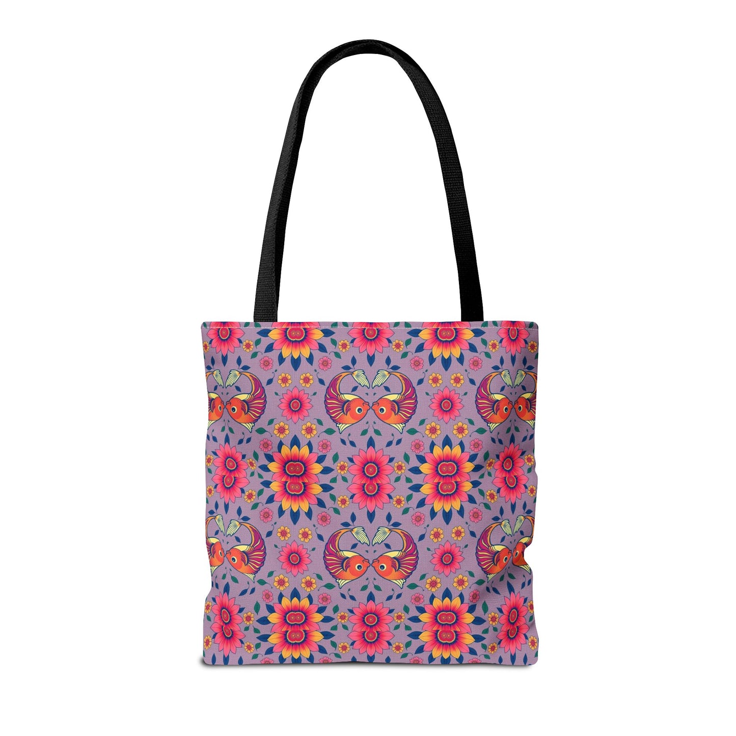 Tote Bag (AOP), Pisces, Zodiac v2, Flower Pattern