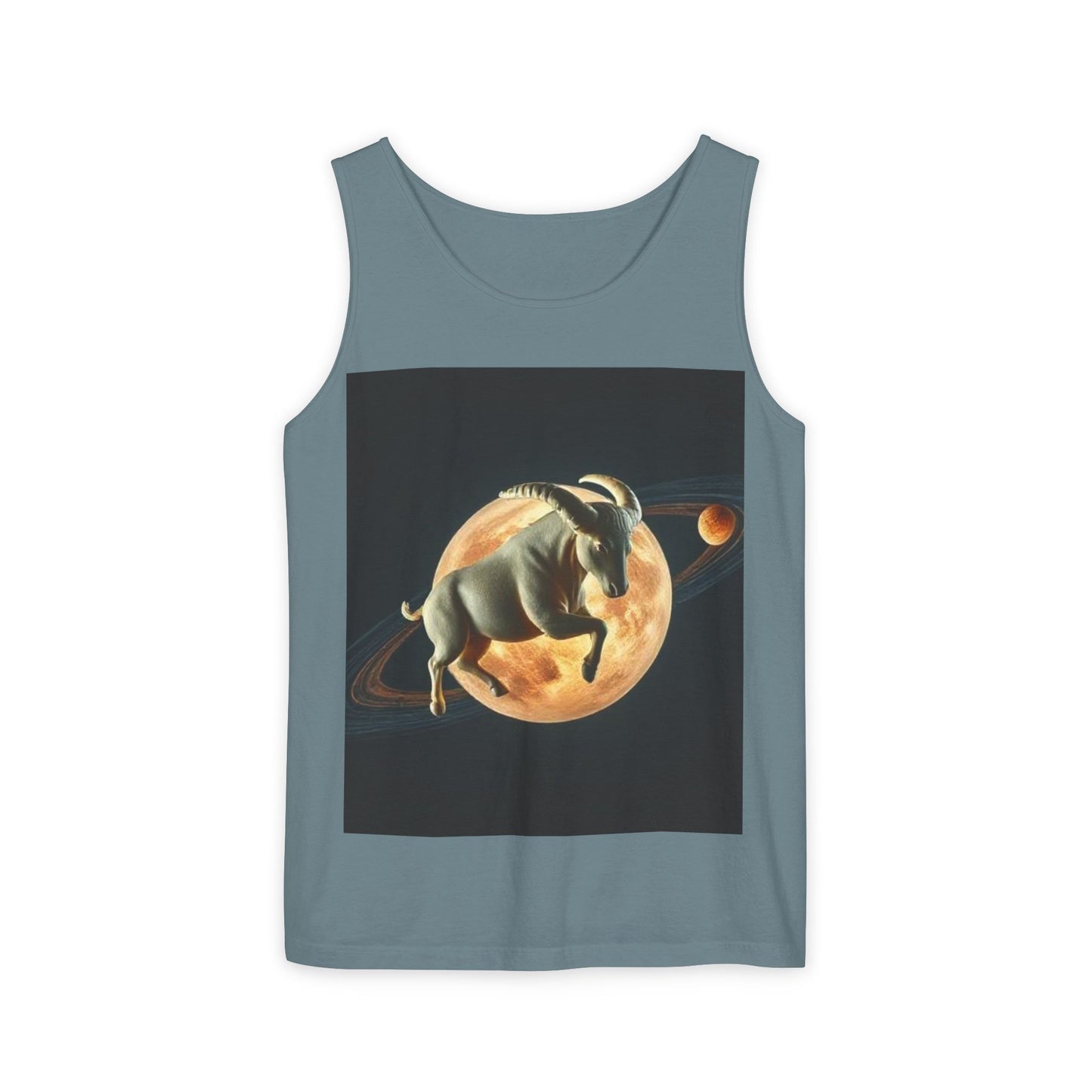 Unisex Garment-Dyed, Tank Top, Taurus Design, Planet Animal, 100% US cotton