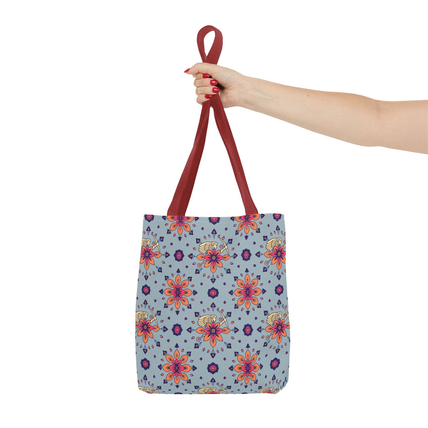 Tote Bag, (AOP), Sagittarius, Zodiac v1, Flower Pattern