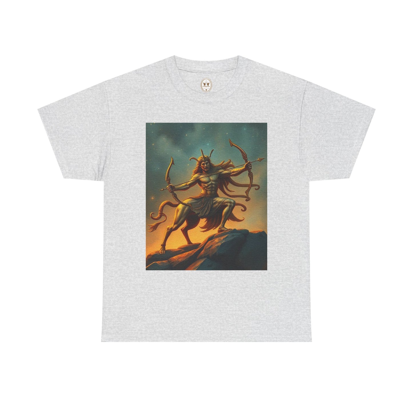 Unisex Heavy Cotton T-Shirt, Arrow Centaur v1, Sagittarius Zodiac Design