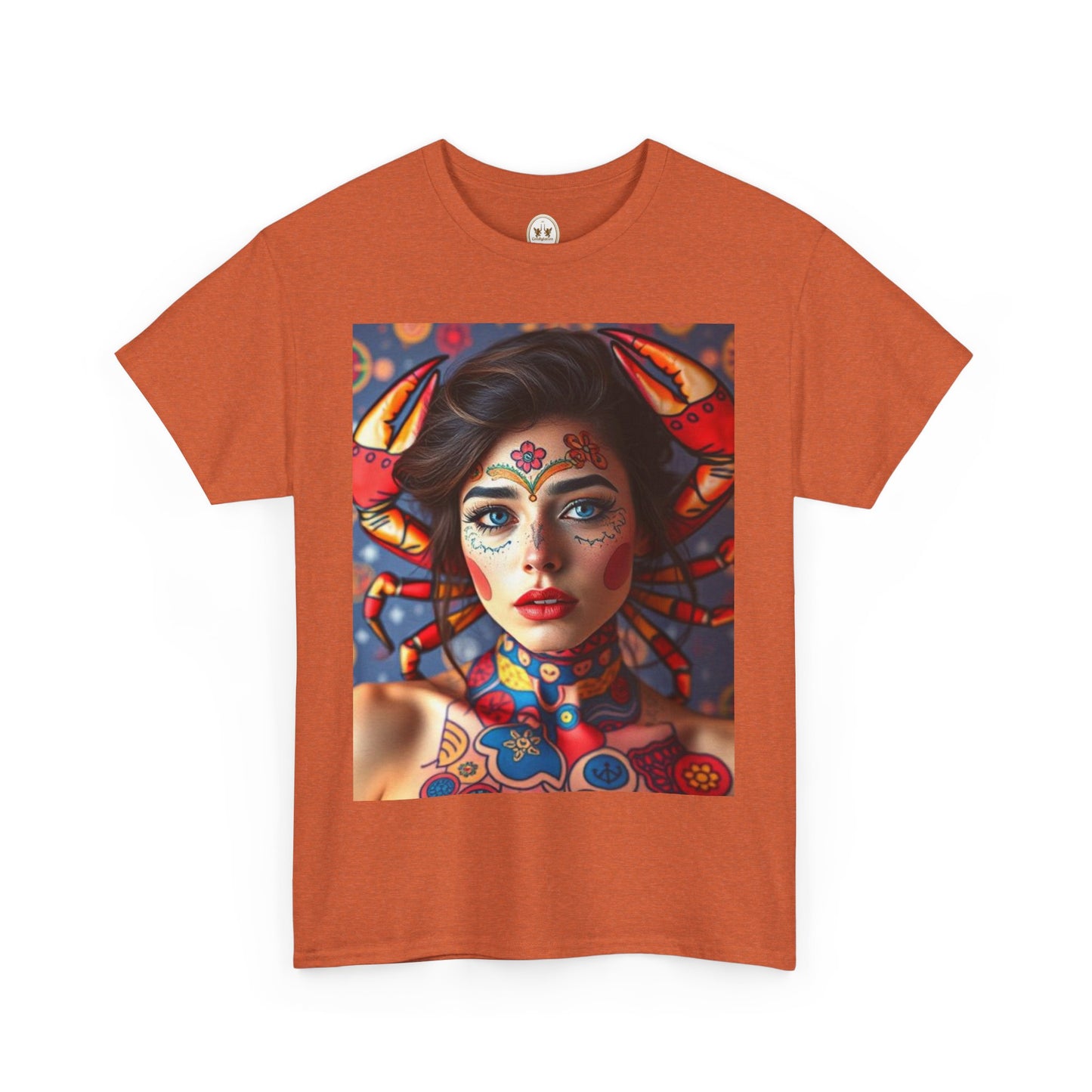 Unisex Heavy Cotton T-Shirt, Cancer, Zodiac v1, Sexy Art