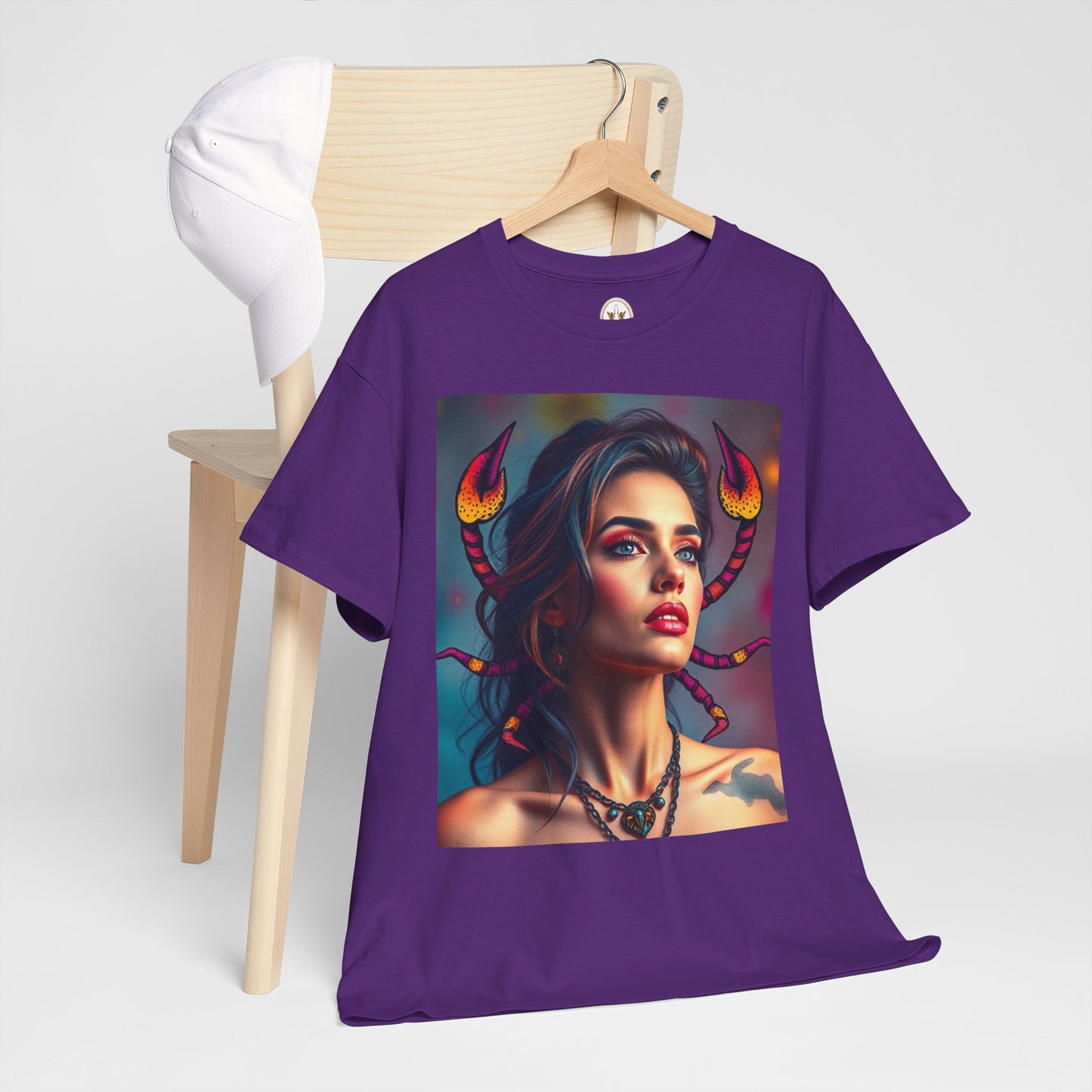 Unisex Heavy Cotton T-Shirt, Scorpio, Zodiac v2, Sexy Art