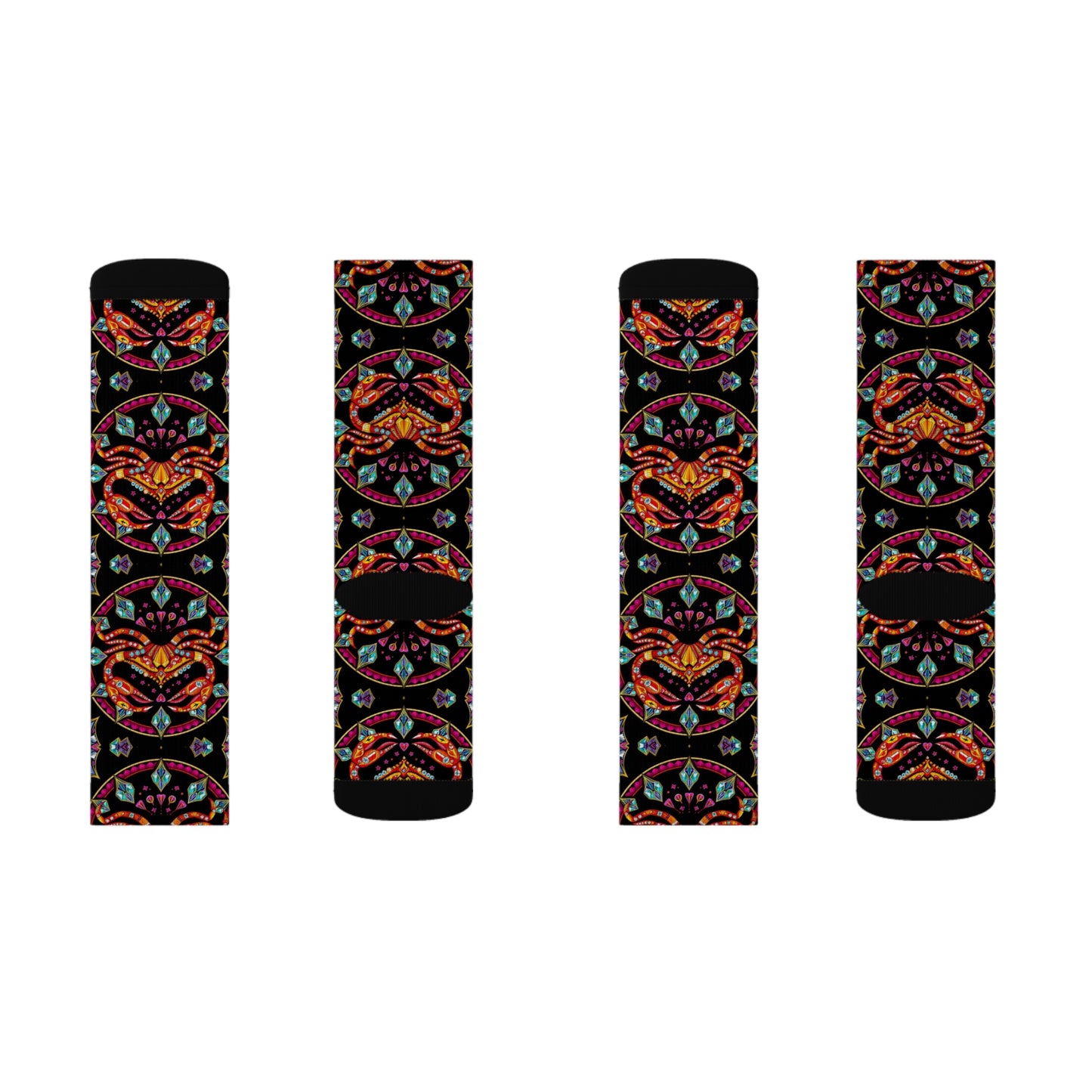 Sublimation Socks, Cancer, Zodiac v3, Jewel Pattern