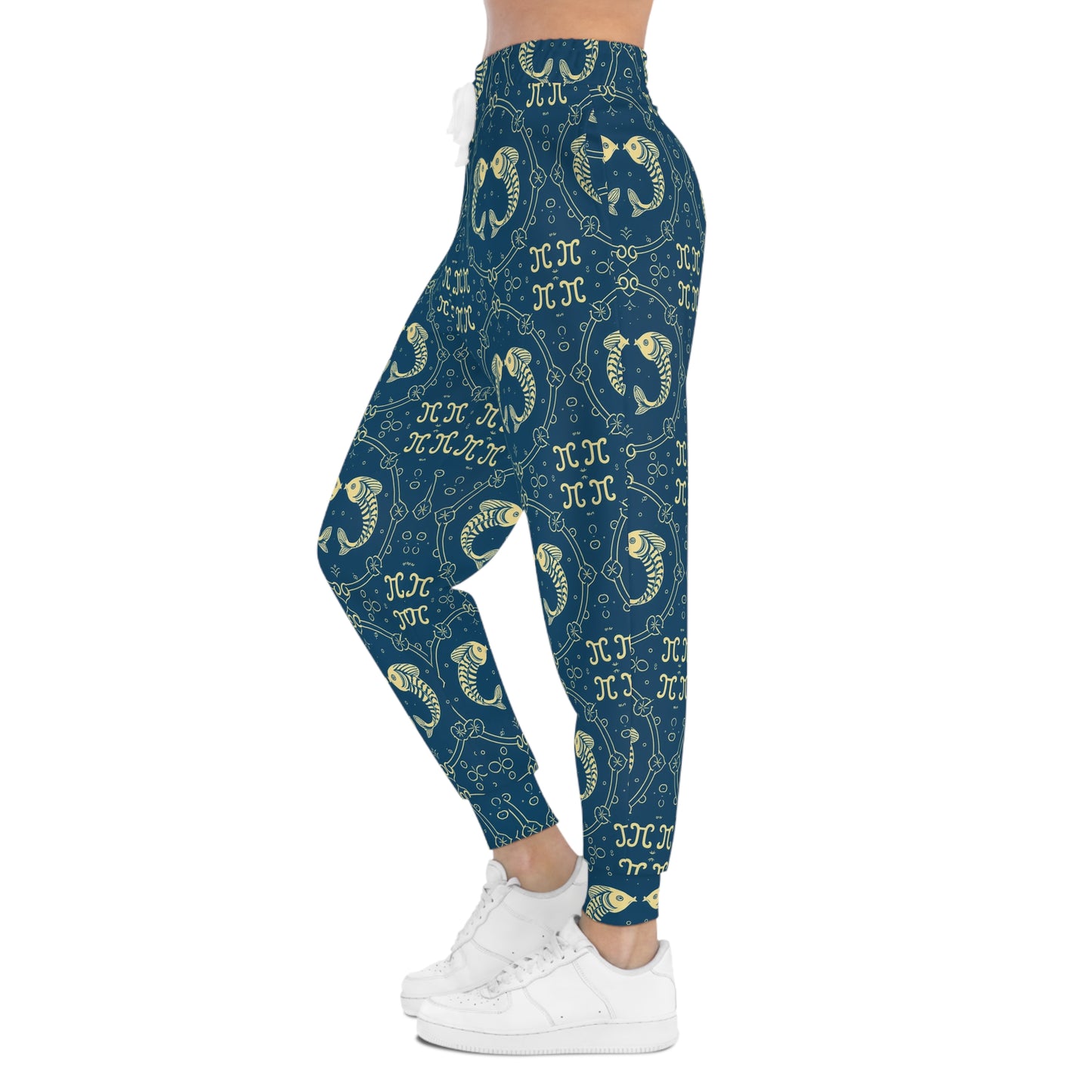 Athletic Joggers, Zodiac Design, Pattern, Pisces, AOP