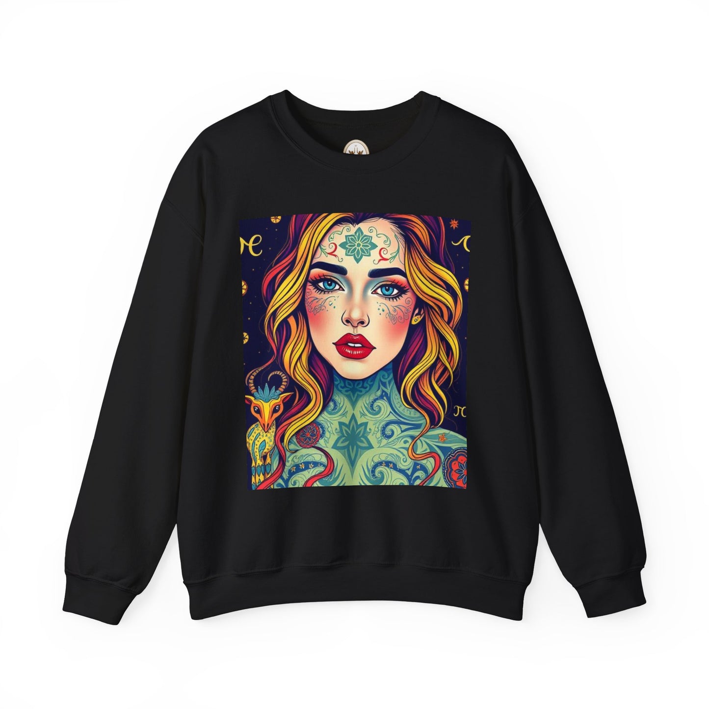 Unisex Heavy Blend™ Crewneck Sweatshirt, Aquarius, Zodiac, Sexy Pattern