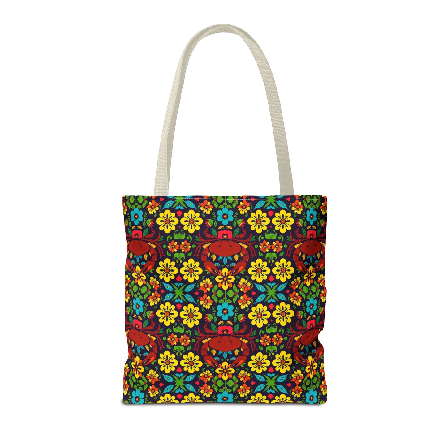 Tote Bag, (AOP), Cancer, Zodiac v4, Flower Pattern