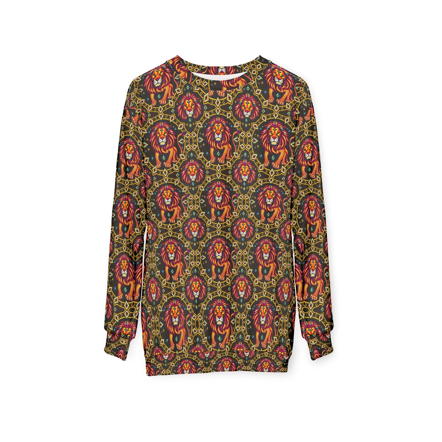 Unisex Sweatshirt (AOP), Leo, Zodiac v2, Jewel Pattern