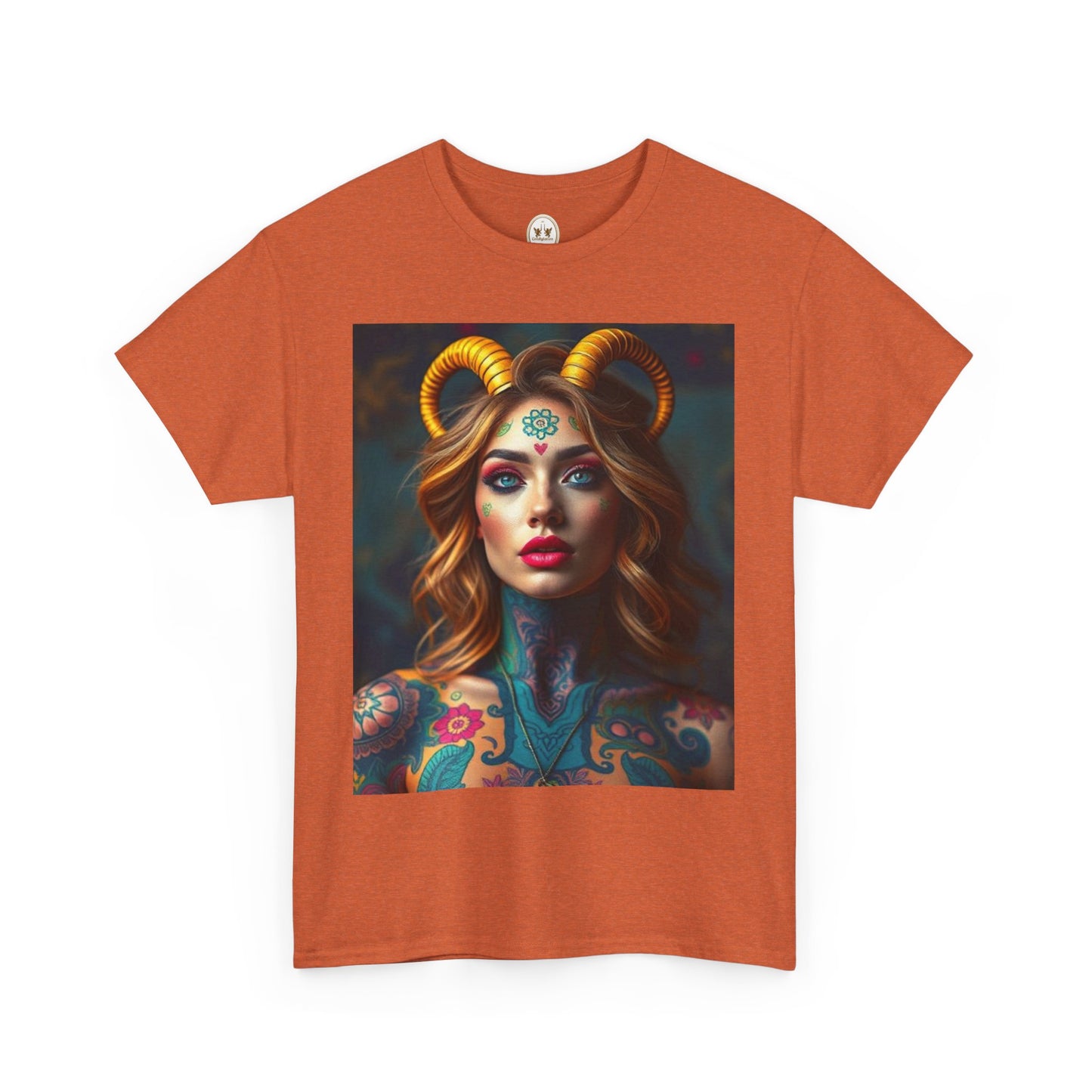 Unisex Heavy Cotton T-Shirt, Capricorn, Zodiac v1, Sexy Art