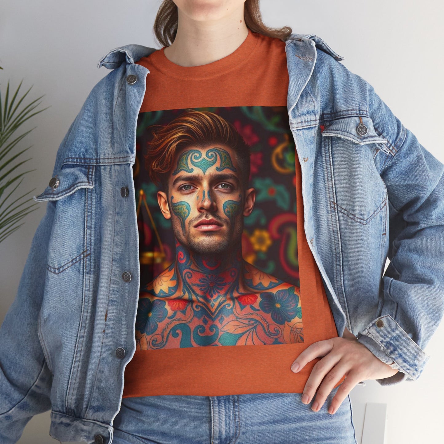 Unisex Heavy Cotton T-Shirt, Libra, Zodiac, Sexy Art