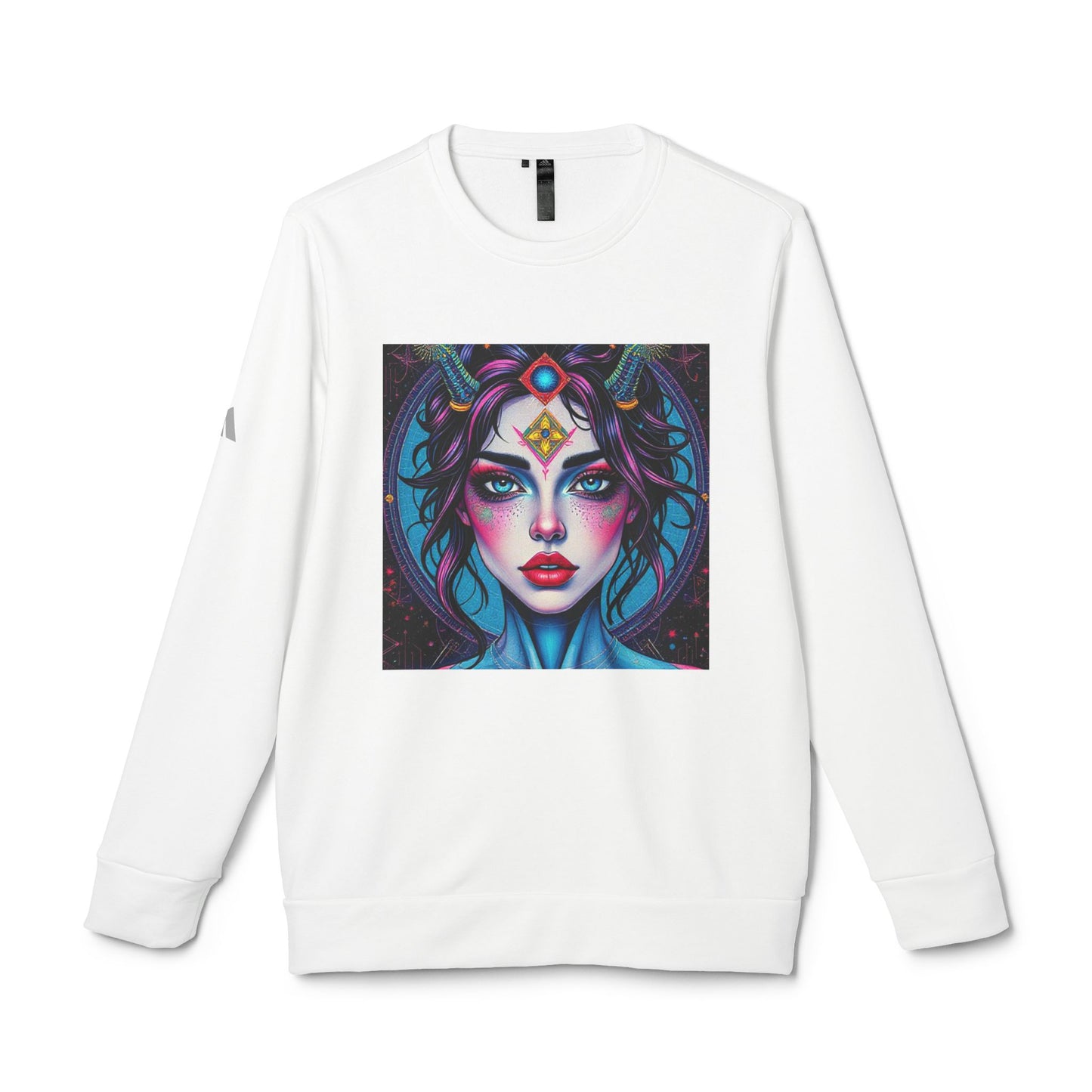 Adidas, Unisex Fleece Crewneck Sweatshirt, Aquarius, Pop Art, Zodiac