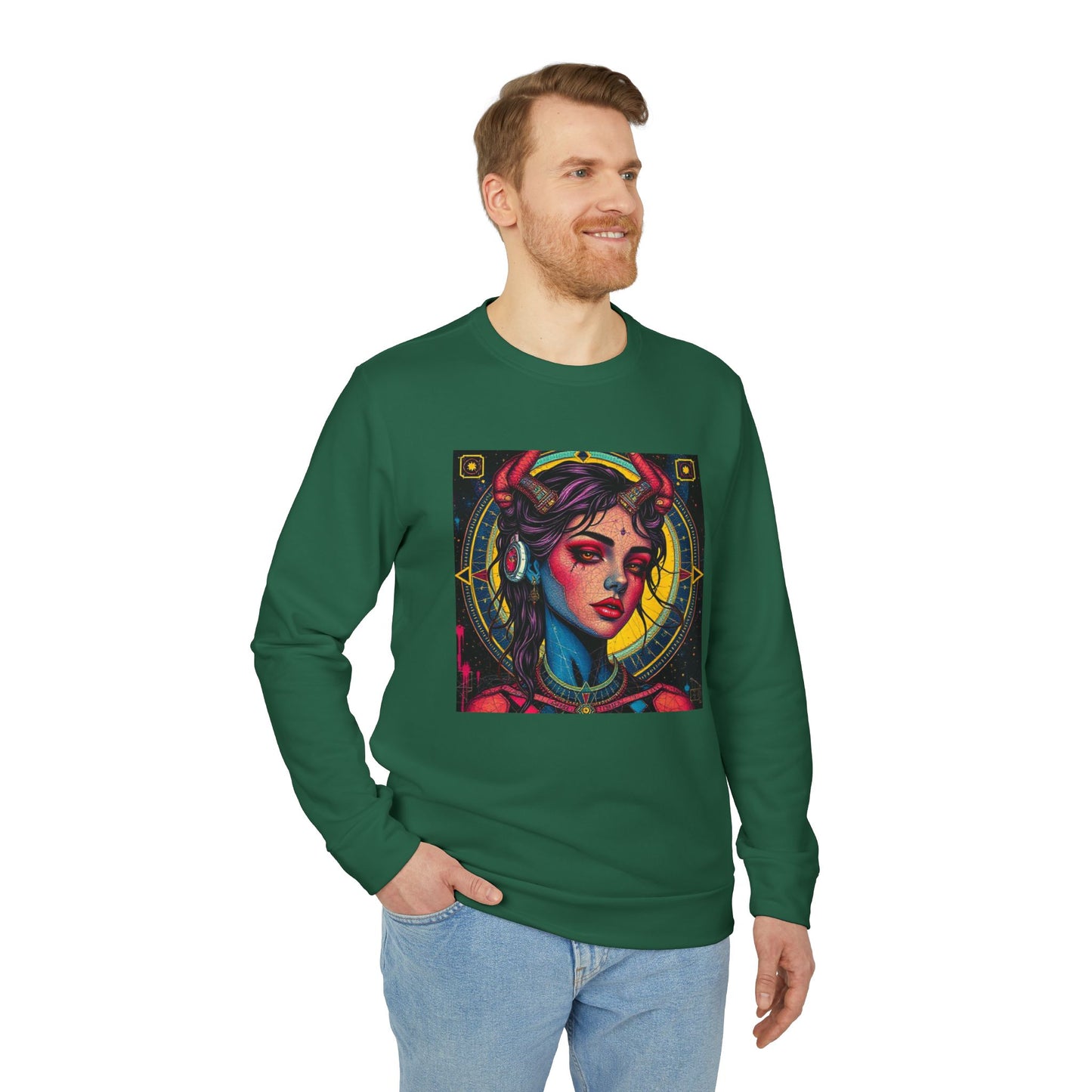 Adidas, Unisex Fleece Crewneck Sweatshirt, Scorpio, Pop Art v1, Zodiac