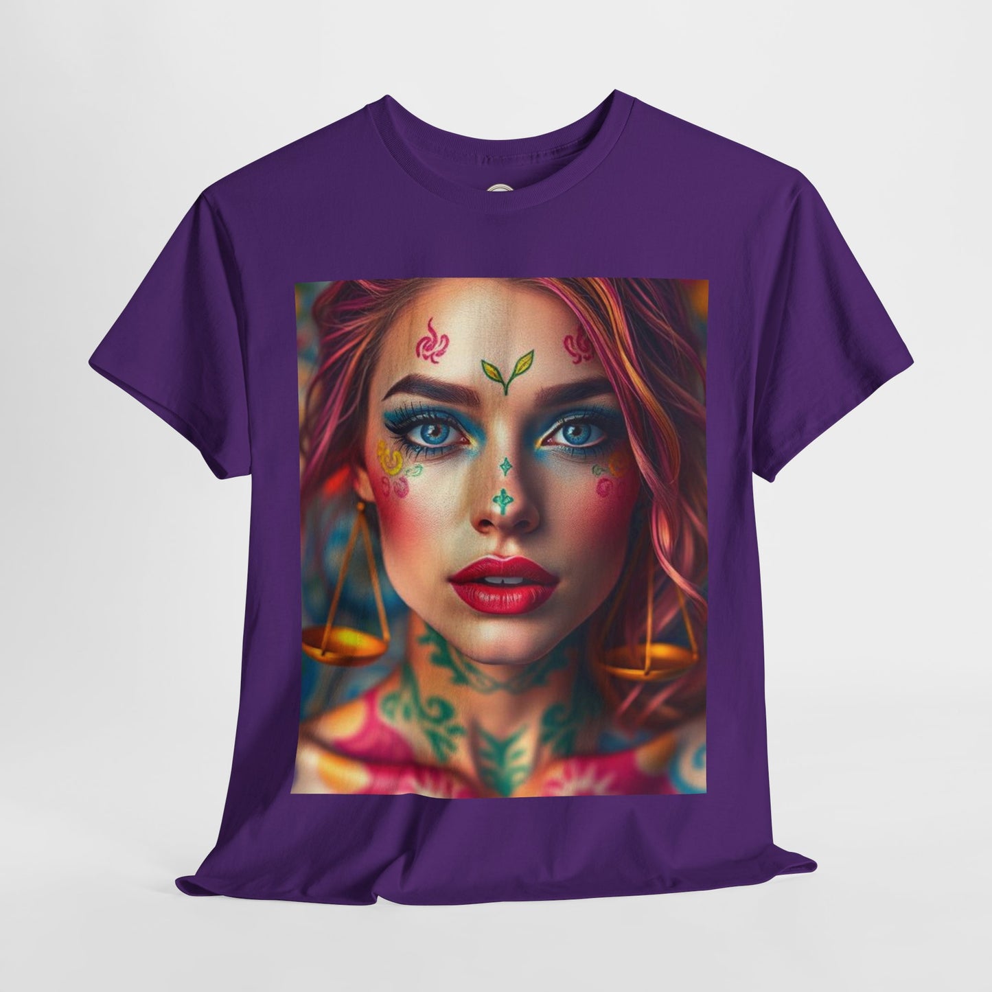Unisex Heavy Cotton T-Shirt, Libra, Zodiac v1, Sexy Art