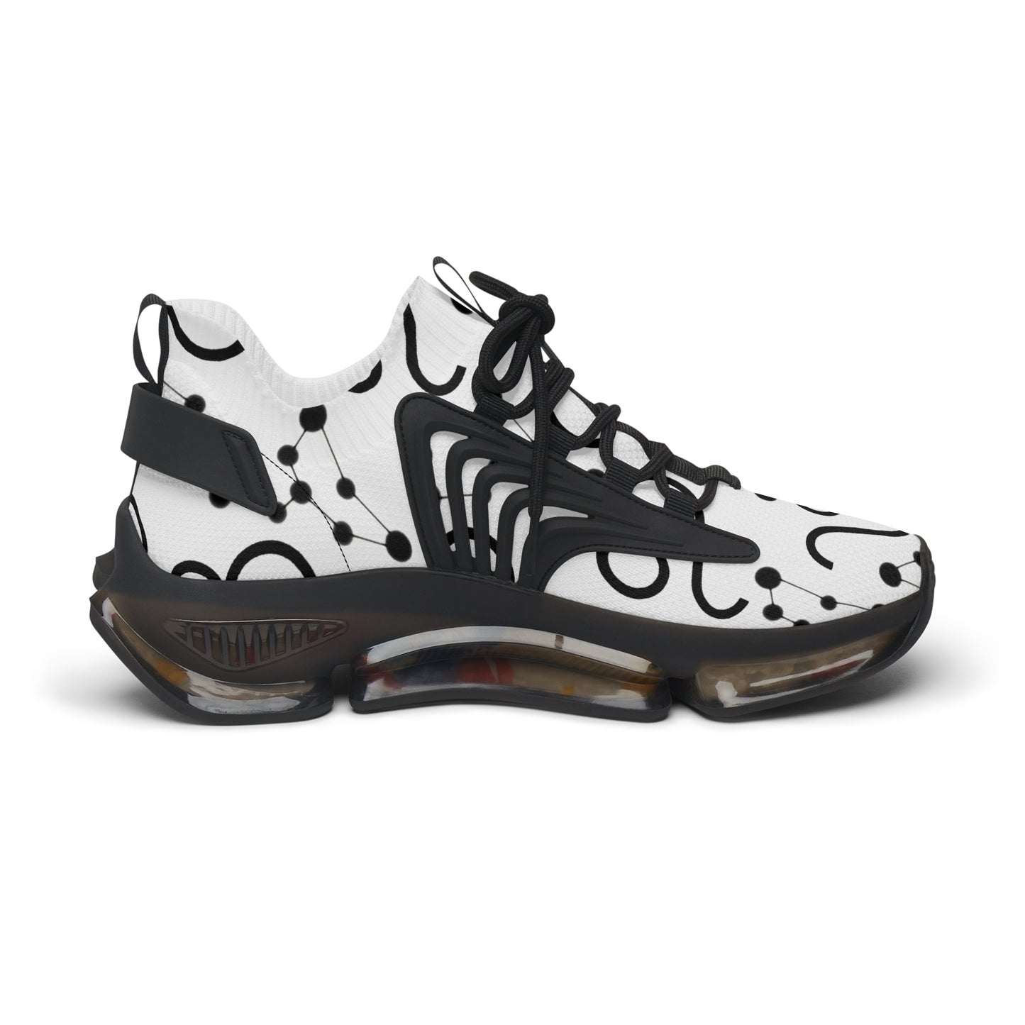 Women's Mesh Sneakers, Constellation & Symbol, Leo Zodiac Sign, AOP