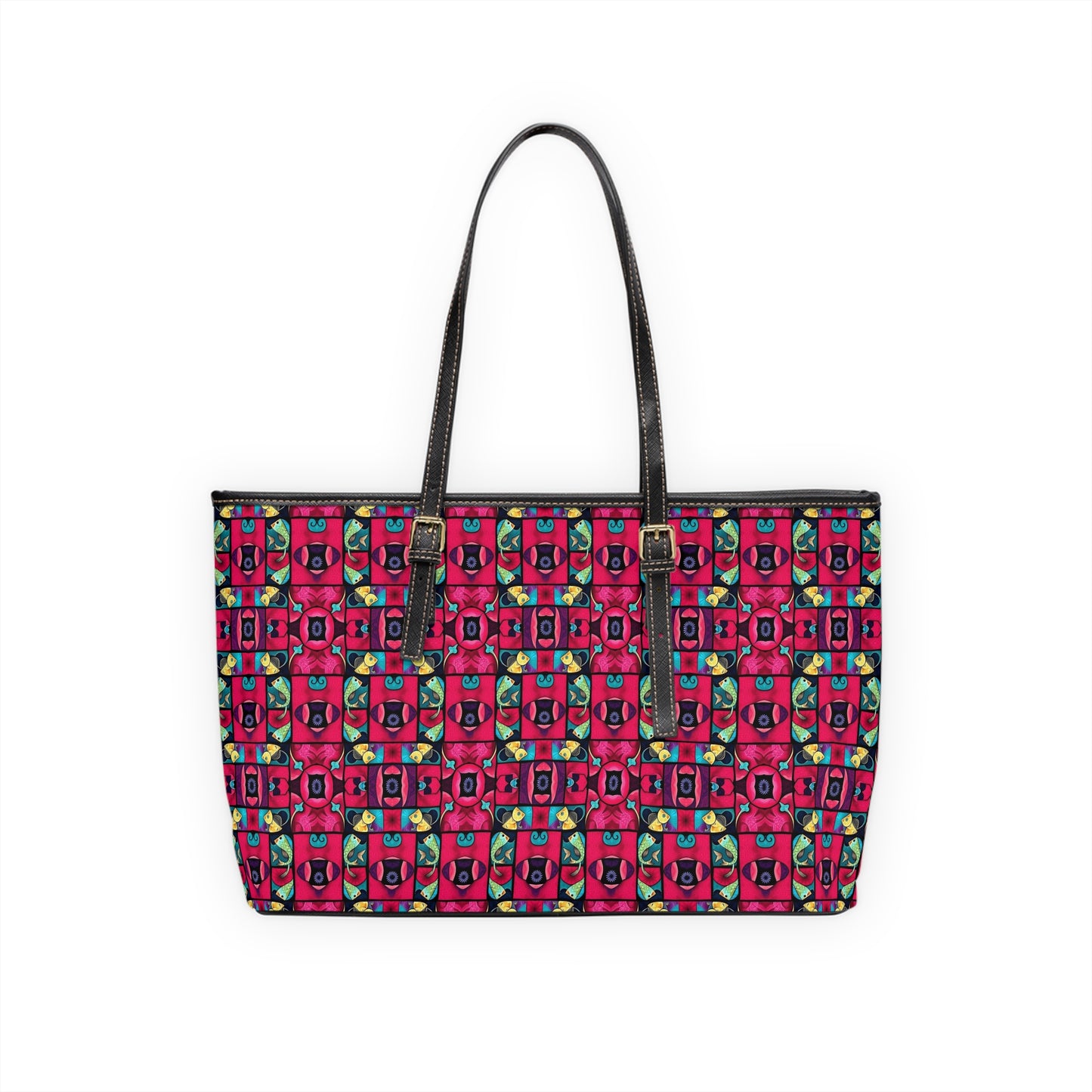 Leather Shoulder Bag, Pisces, Zodiac, Shapes Pattern
