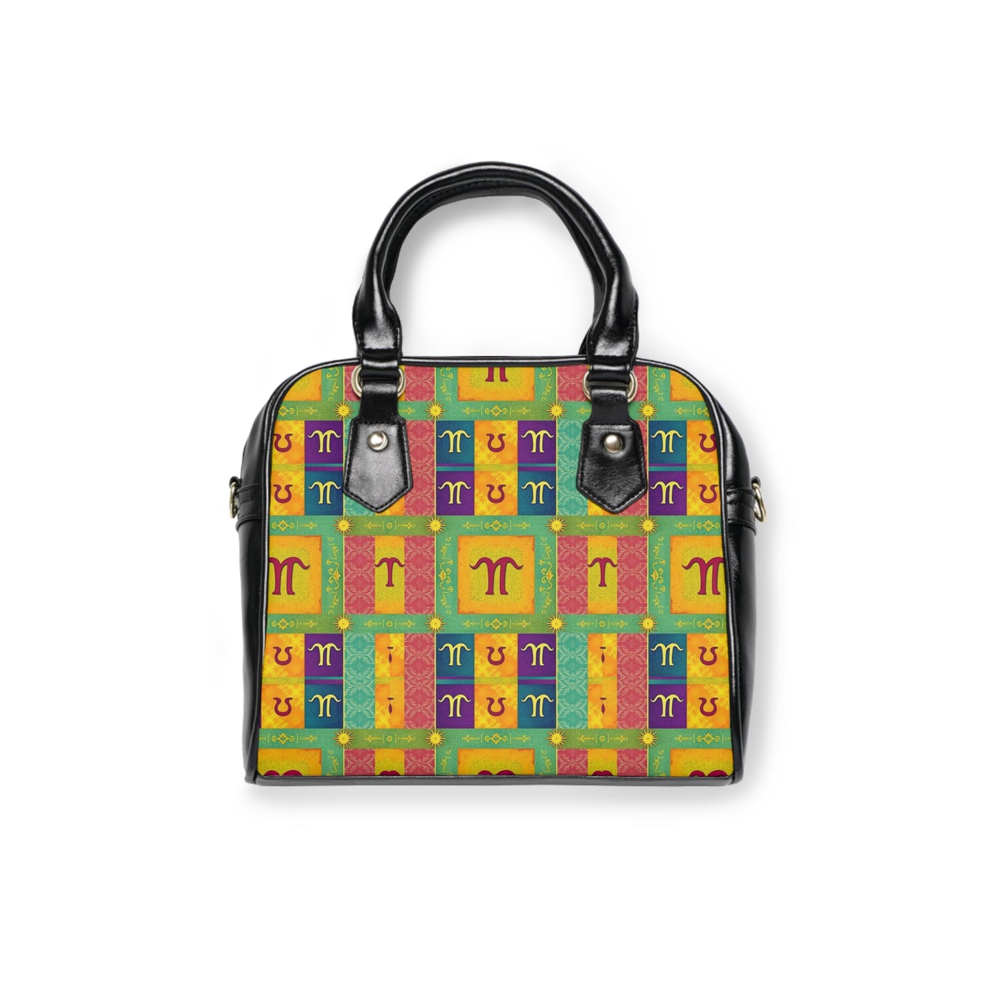 Shoulder Handbag, Aquarius, Zodiac v4, Shapes Pattern
