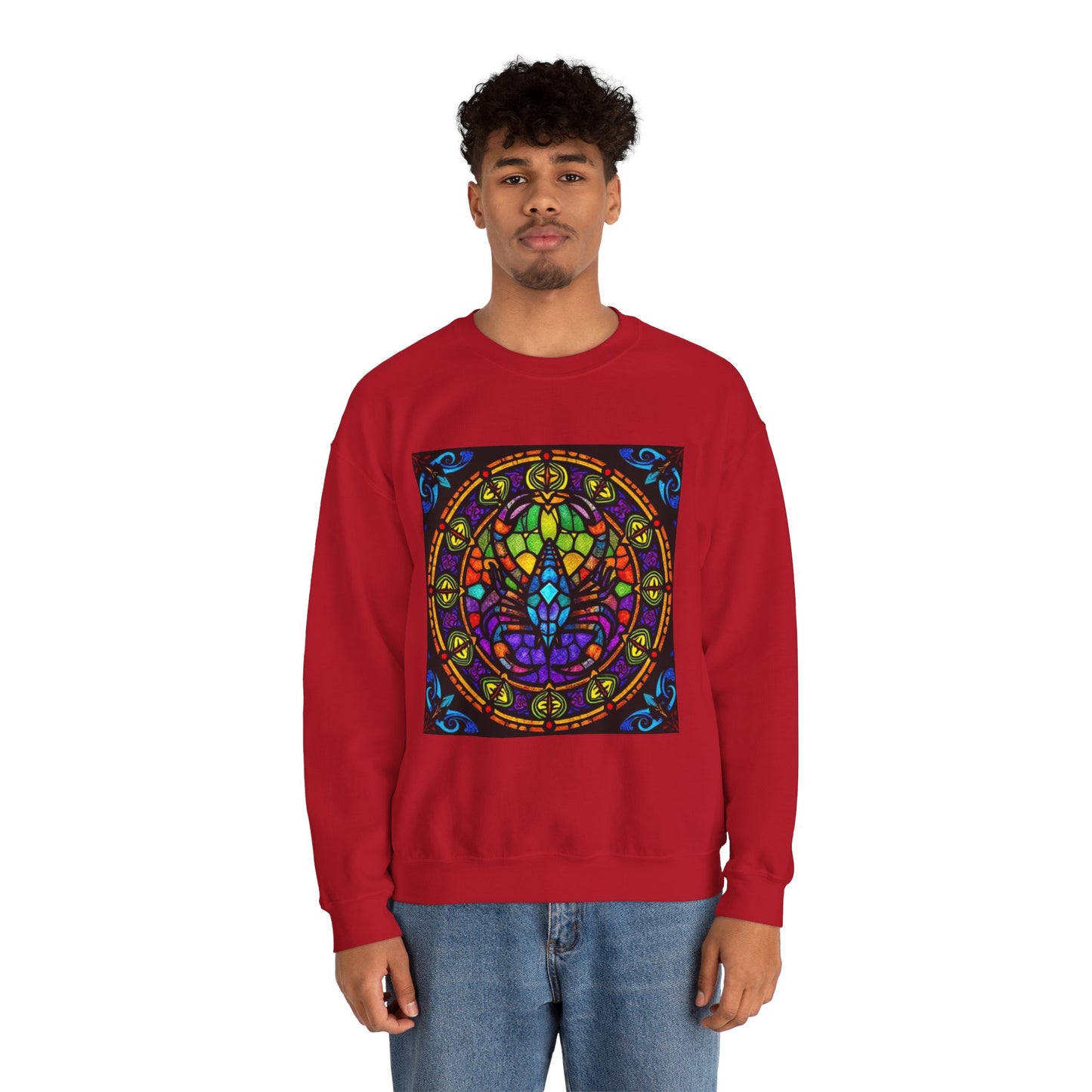 Unisex Heavy Blend™ Crewneck Sweatshirt, Glass 1, Scorpio Zodiac Design