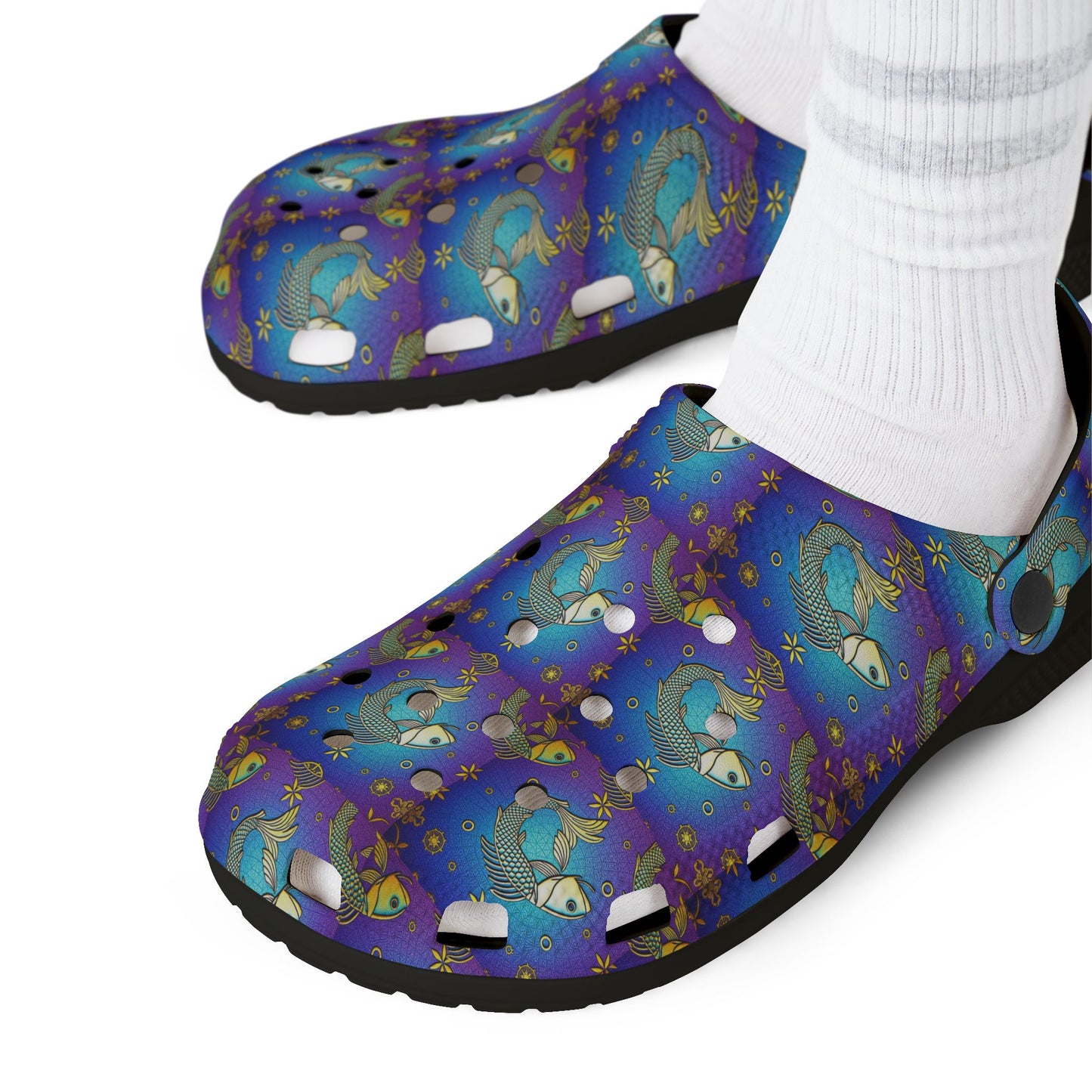 EVA Foam Rubber Shoes, (AOP), Pisces, Zodiac v2, Pattern