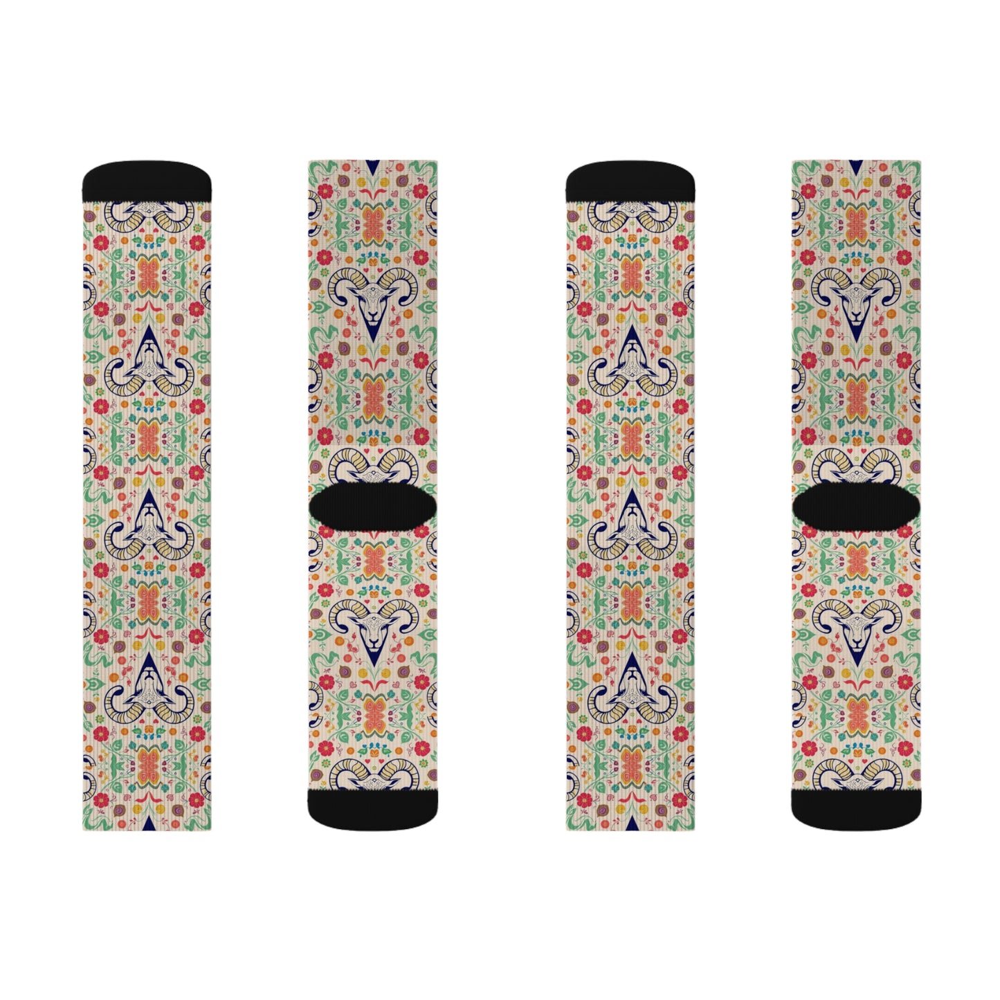 Sublimation Socks, Aries, Zodiac v2, Pattern