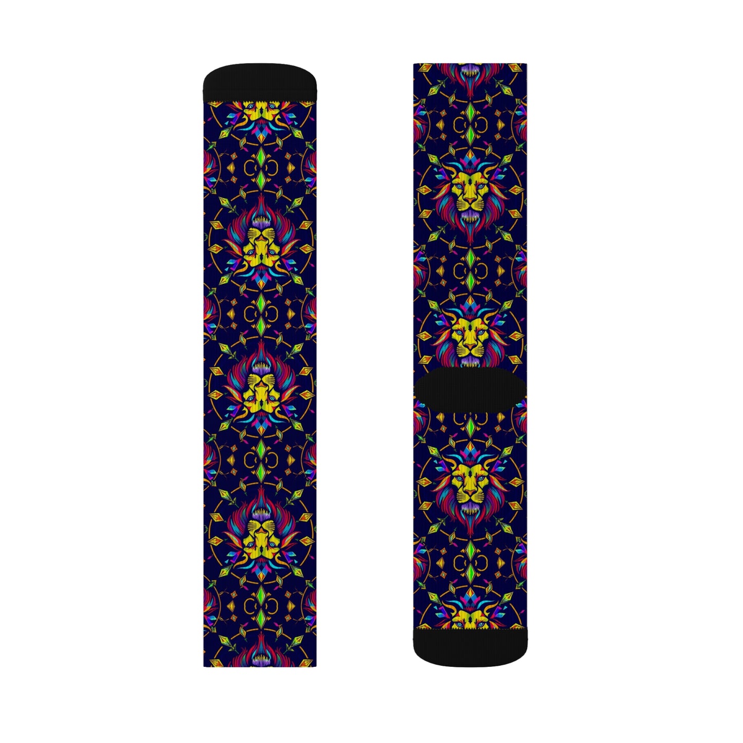 Sublimation Socks, Leo, Zodiac v3, Jewel Pattern