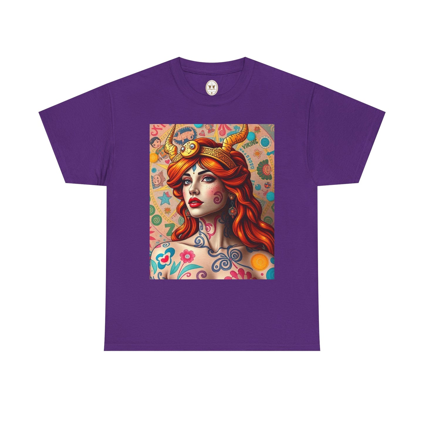 Unisex Heavy Cotton T-Shirt, Virgo, Zodiac v1, Sexy Art