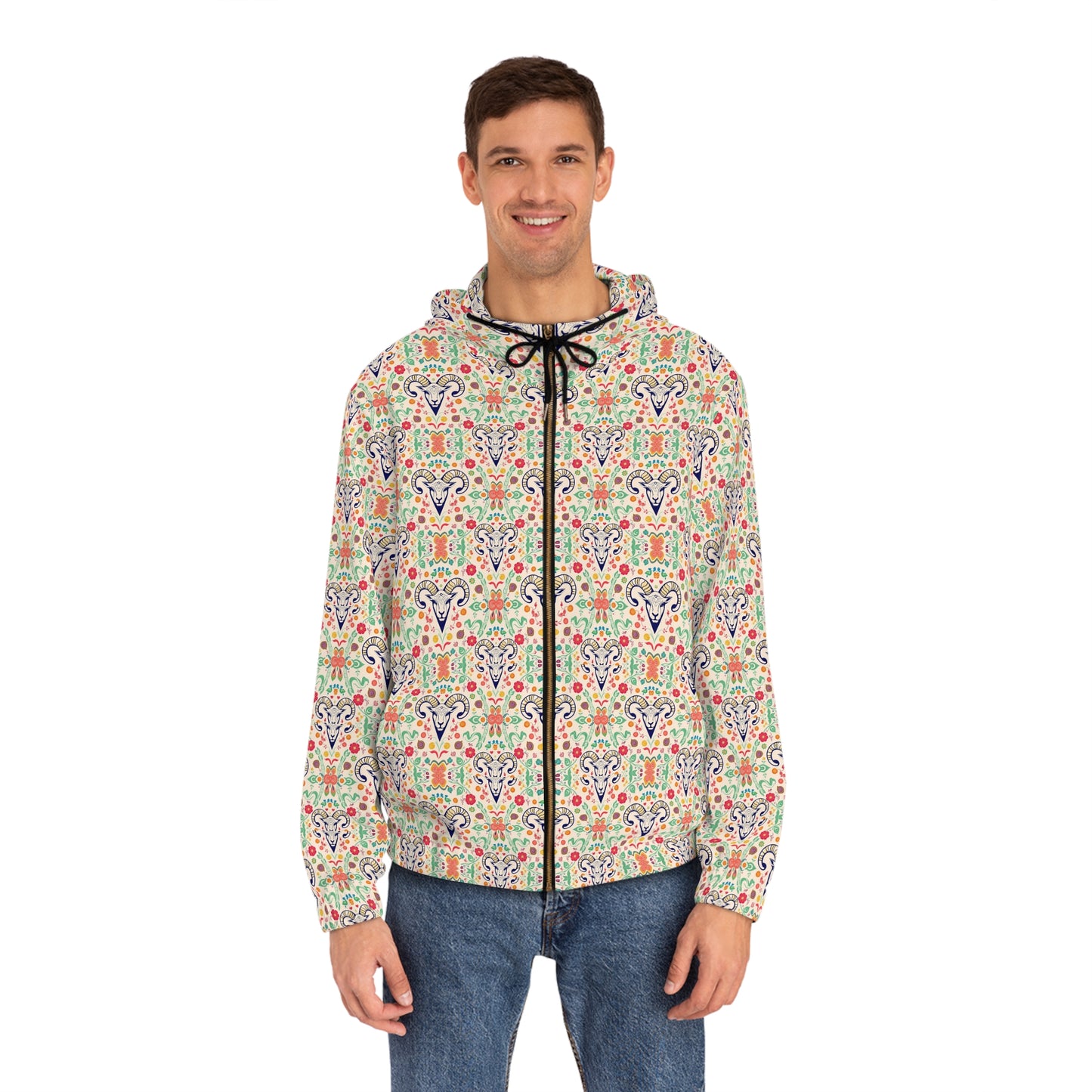 Full-Zip Hoodie (AOP), Aries, Zodiac v4, Pattern