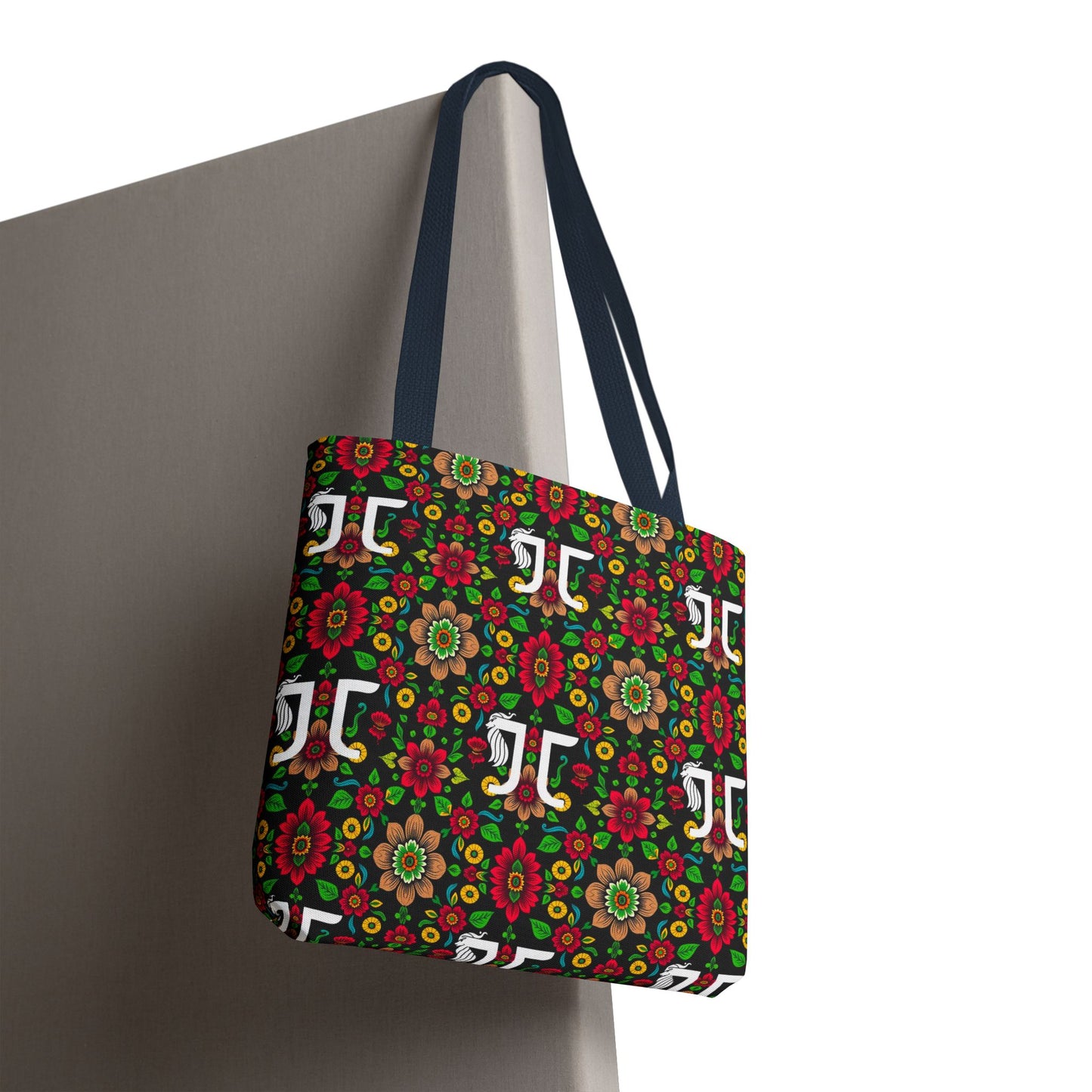 Tote Bag, (AOP), Gemini, Zodiac, Flower Pattern