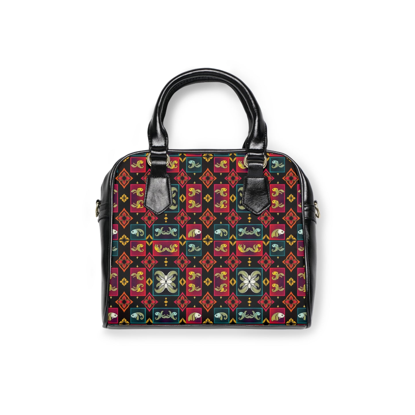 Shoulder Handbag, Pisces, Zodiac v1, Shapes Pattern