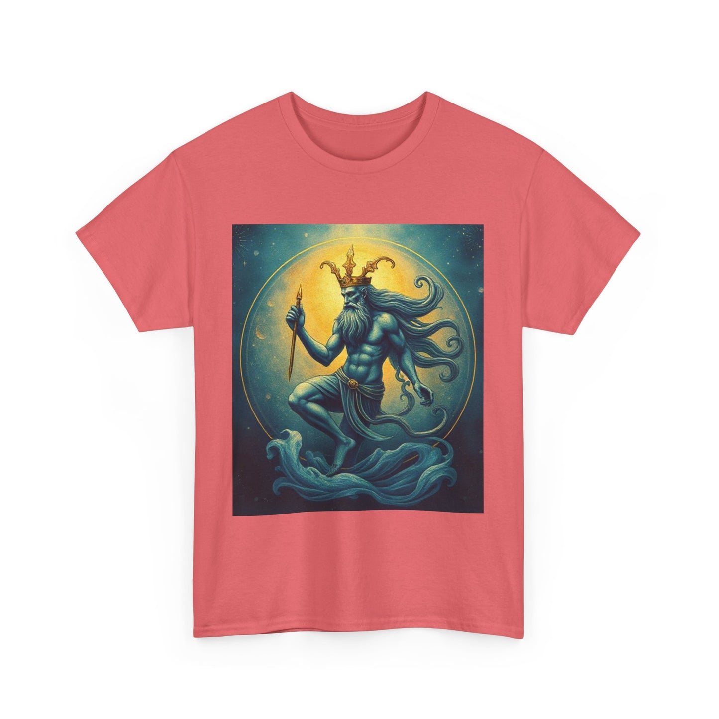 Unisex Heavy Cotton T-Shirt, Aquarius God 1, Zodiac Design