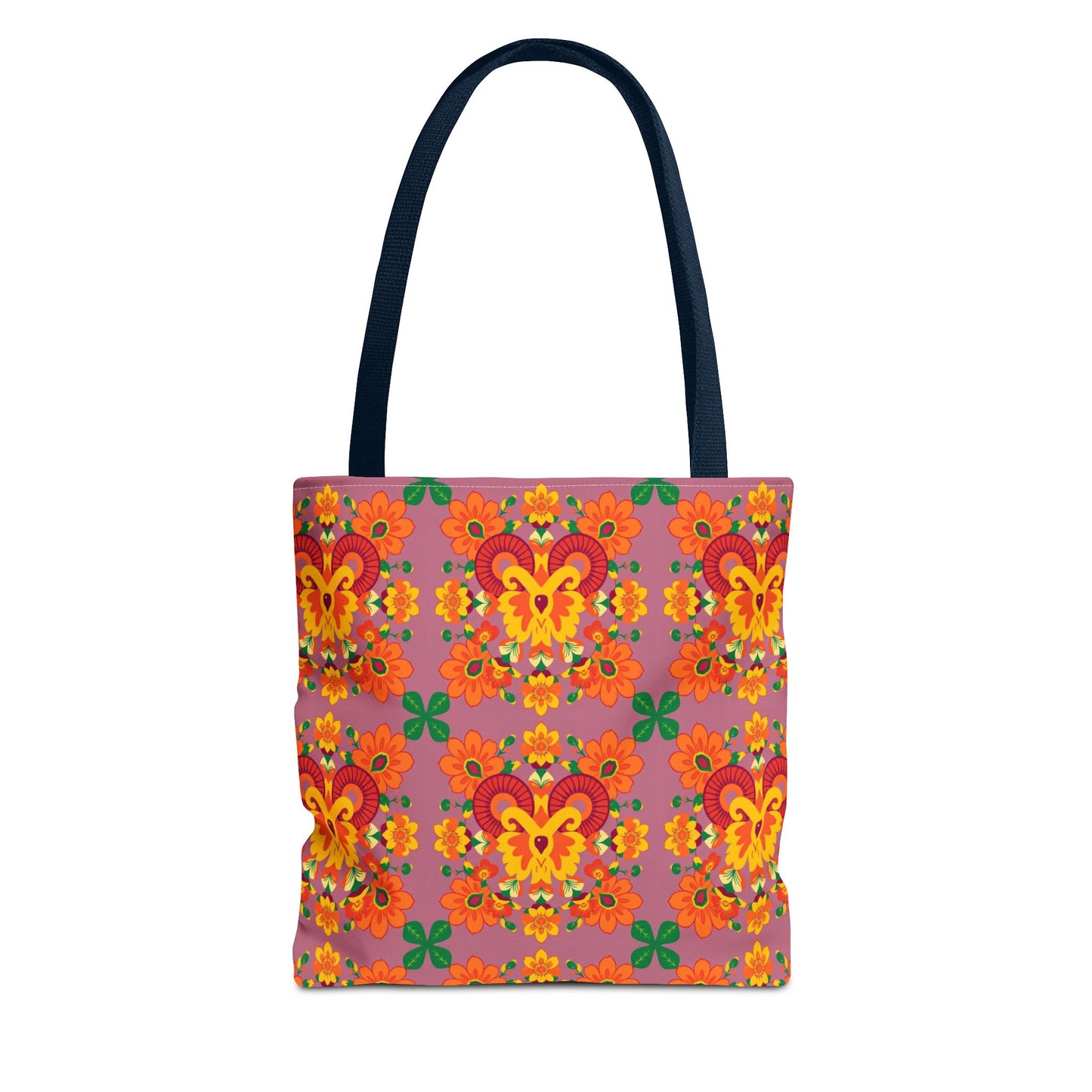 Tote Bag, (AOP), Aries, Zodiac v4, Flower Pattern