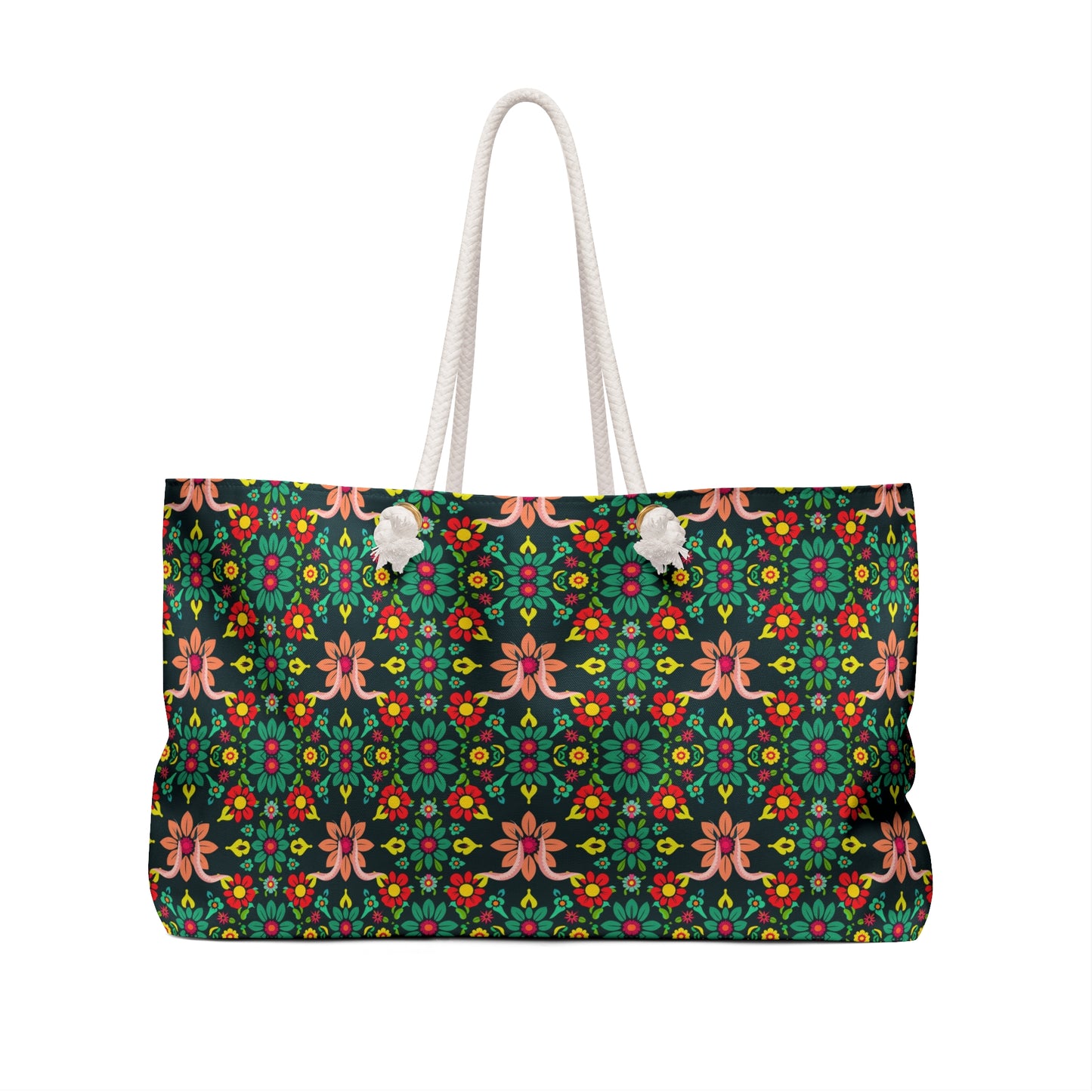 Weekender Bag, Aquarius, Zodiac v4, Flower Pattern