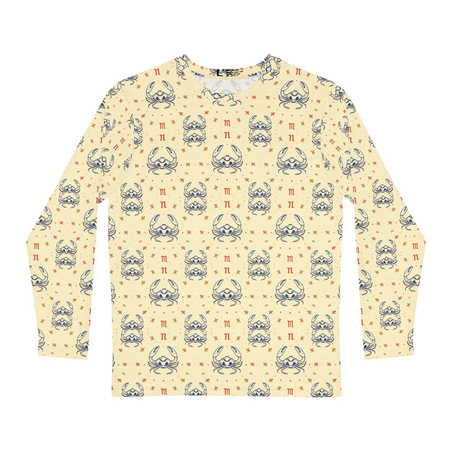 Men's Long Sleeve Shirt, (AOP), Cancer, Zodiac, Pattern
