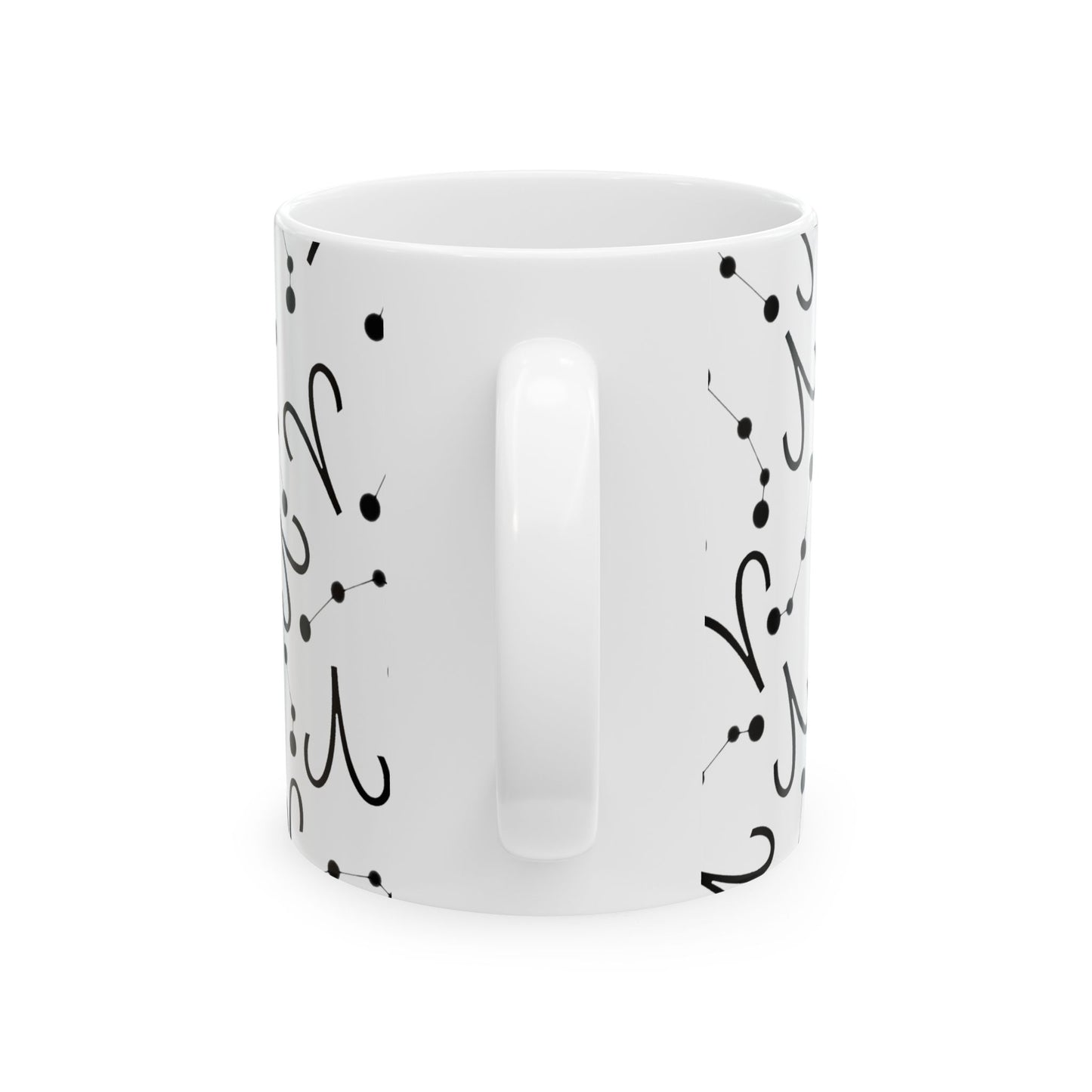 Ceramic Mug, (11oz, 15oz), Ceramic Coffee Mug, AOP, Constellation & Symbol, Aries Zodiac Design