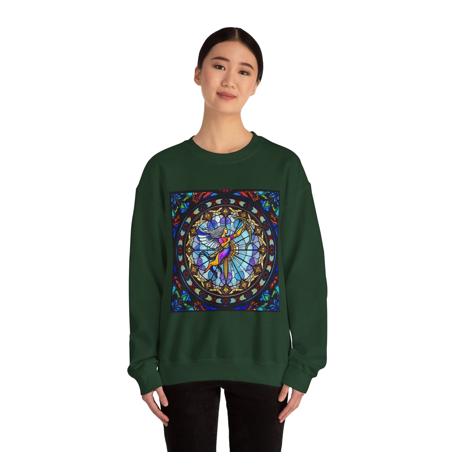 Unisex Heavy Blend™ Crewneck Sweatshirt, Glass, Sagittarius Zodiac Design