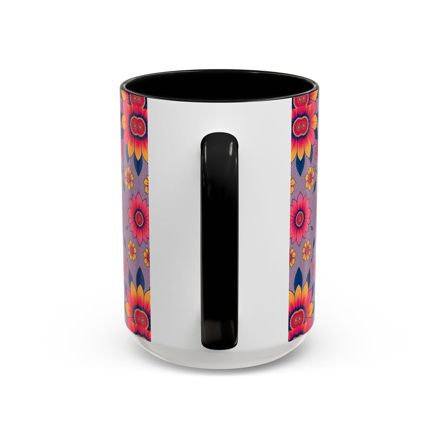 Accent Coffee Mug, Pisces, Zodiac v2, Flower Pattern, (11, 15oz)